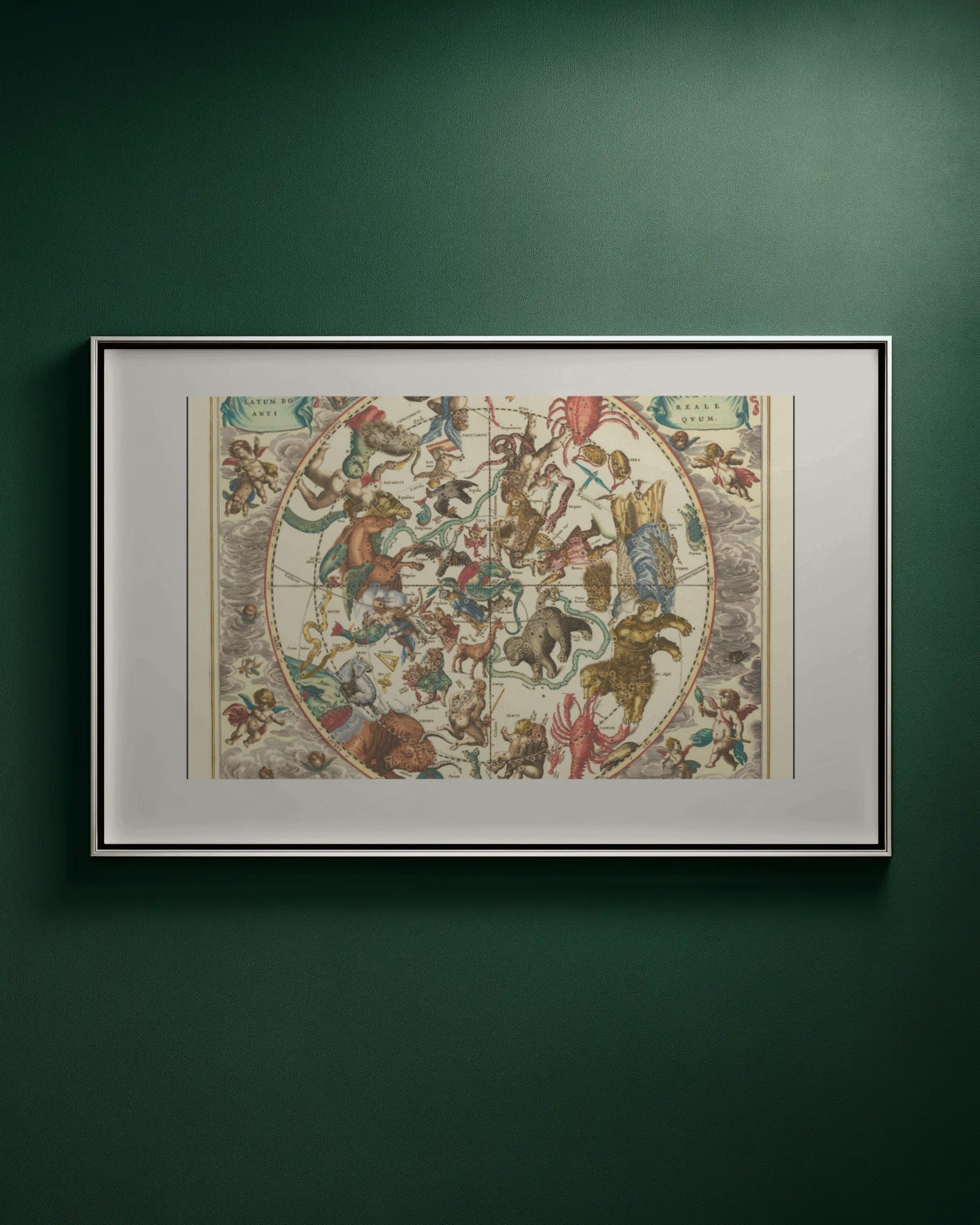 Hemisphaerium Stellatum Boreale Antiquum (Northern Constellations) Art Print by Andreas Cellarius - hero image for the Maps & Celestial Charts collection
