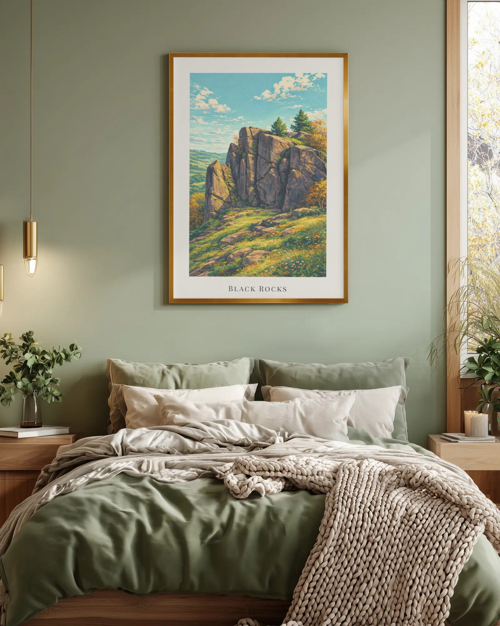 Black Rocks Art Print, framed wall art (view 4)