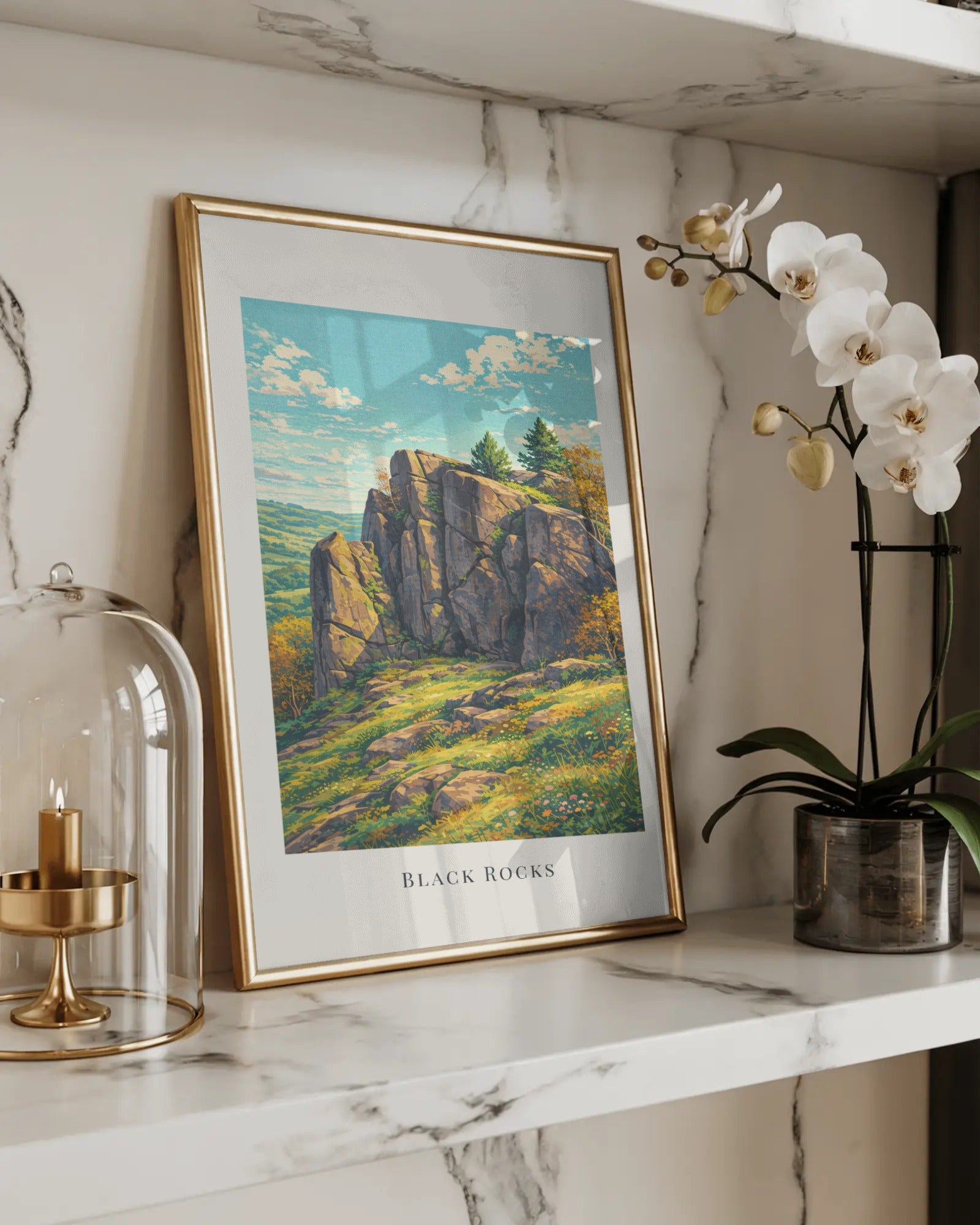 Black Rocks Art Print, framed wall art (view 5)