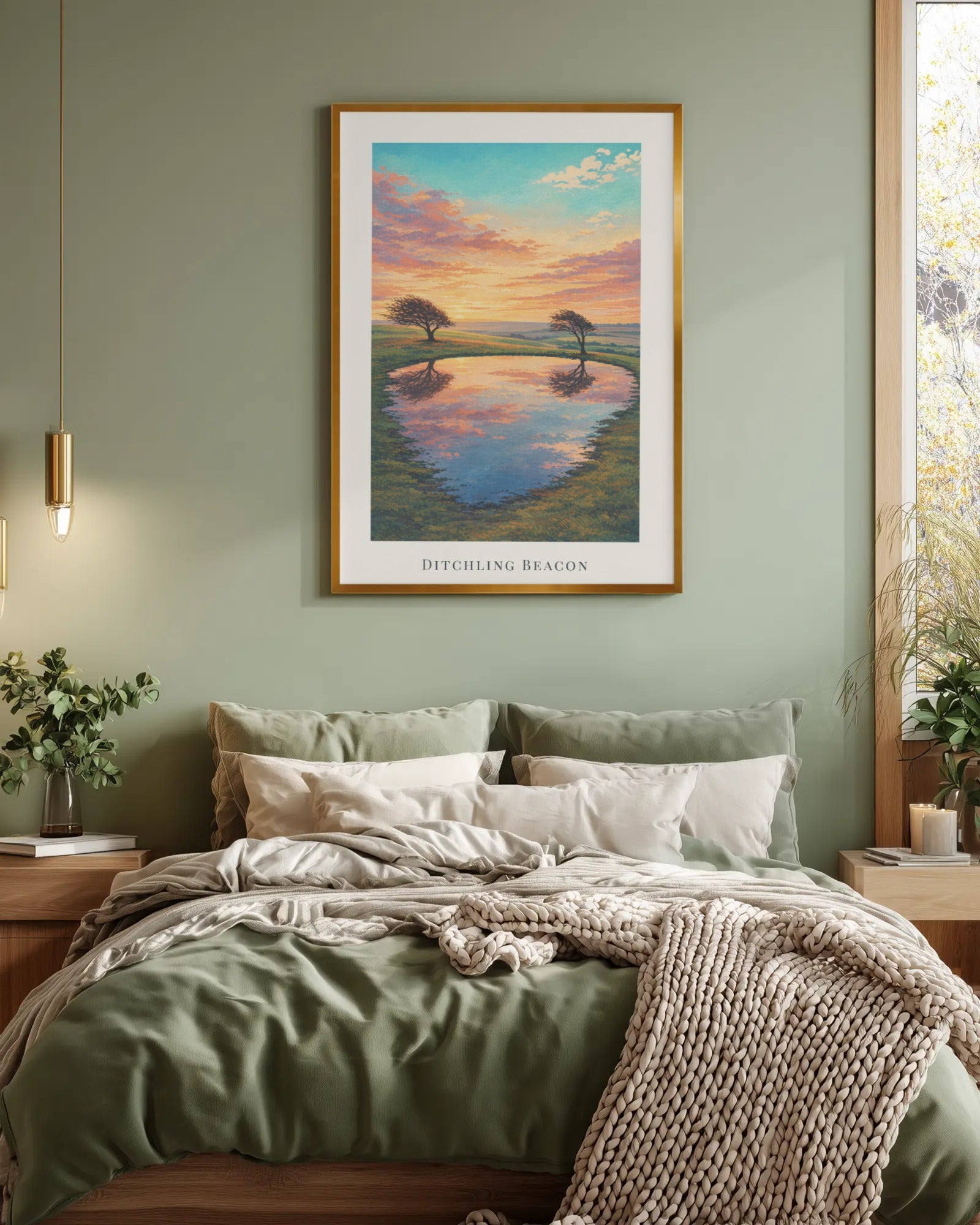 Ditchling Beacon Art Print, framed wall art (view 4)