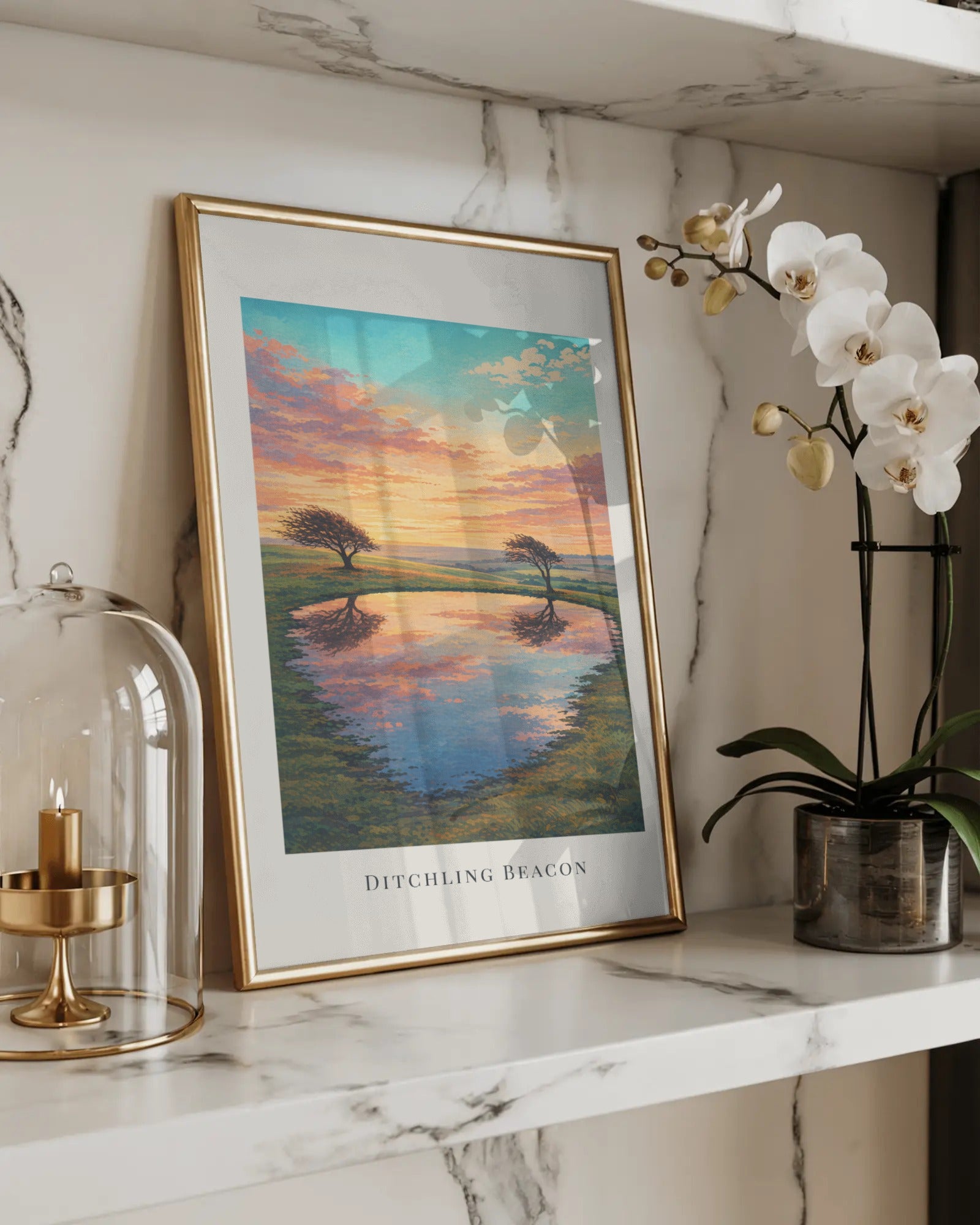 Ditchling Beacon Art Print, framed wall art (view 5)