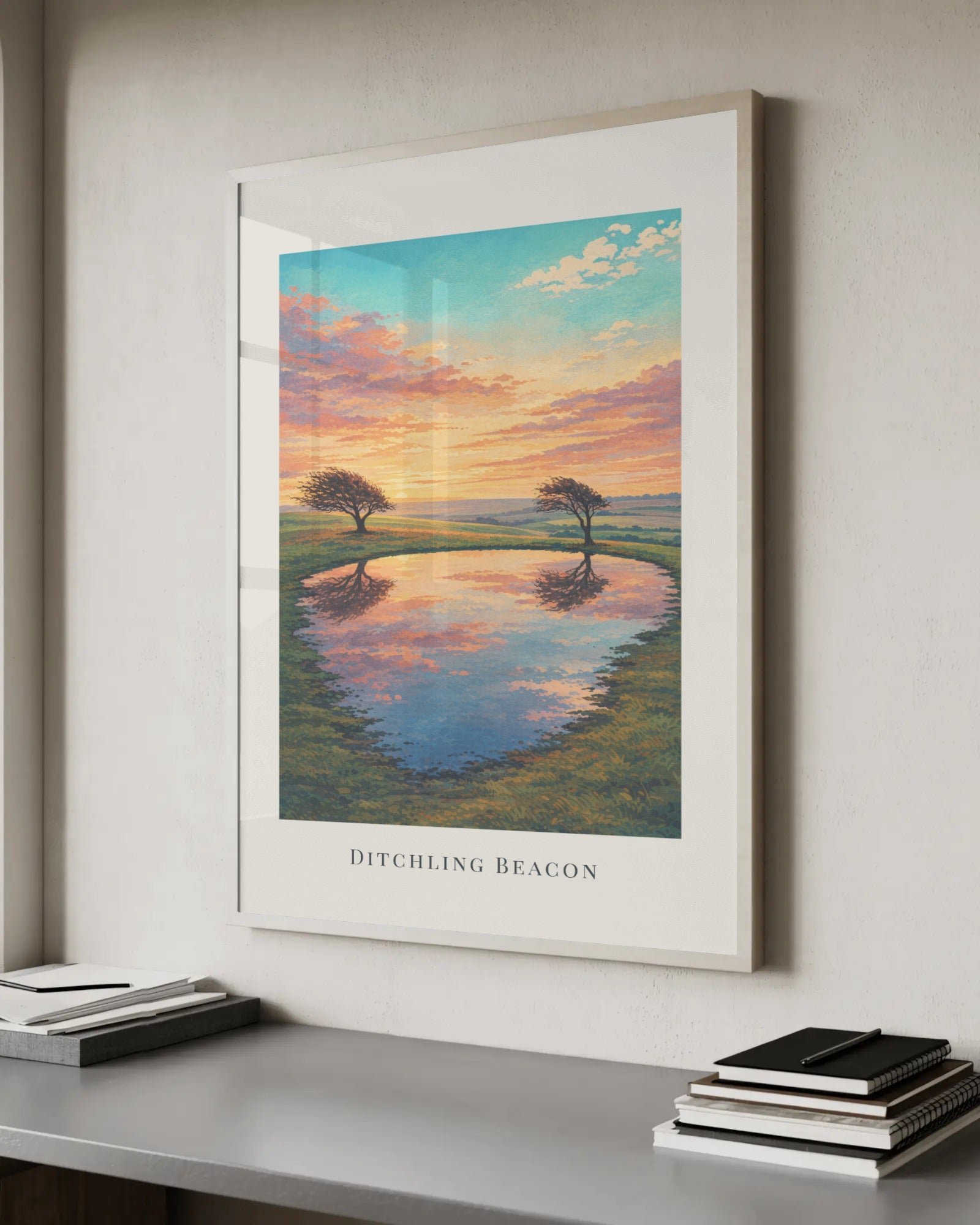 Ditchling Beacon Art Print, framed wall art (view 6)
