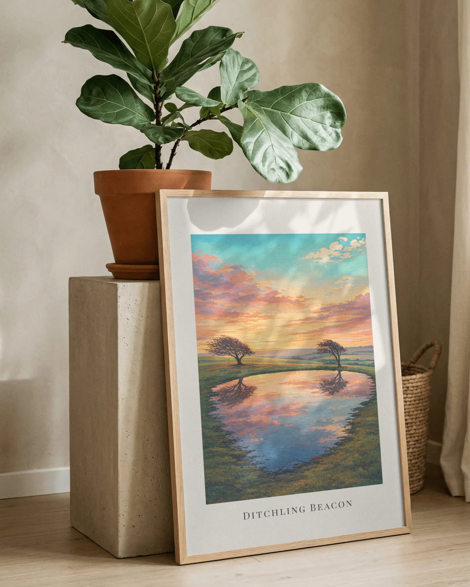 Ditchling Beacon Art Print, framed wall art (view 8)