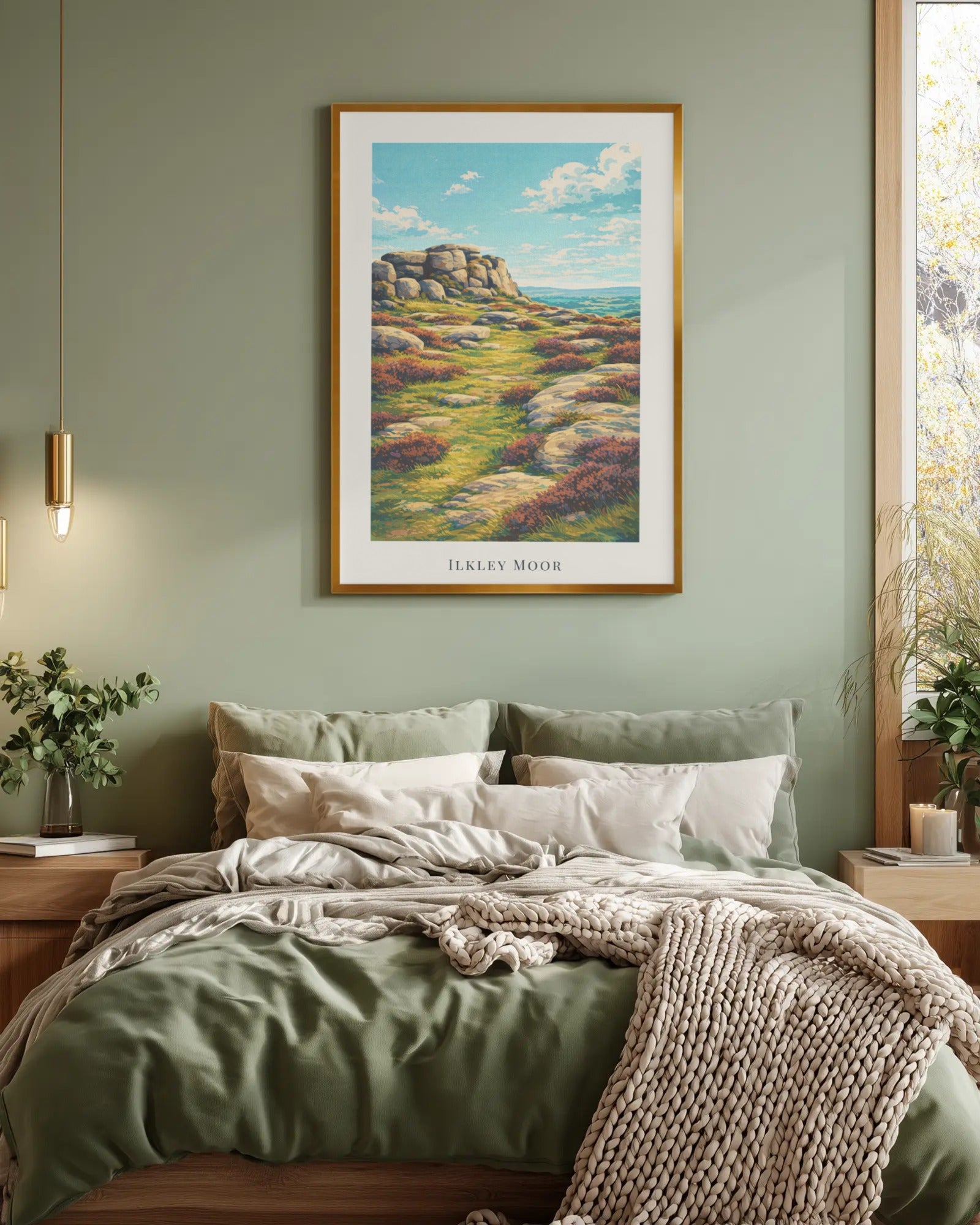 Ilkley Moor Art Print, framed wall art (view 4)