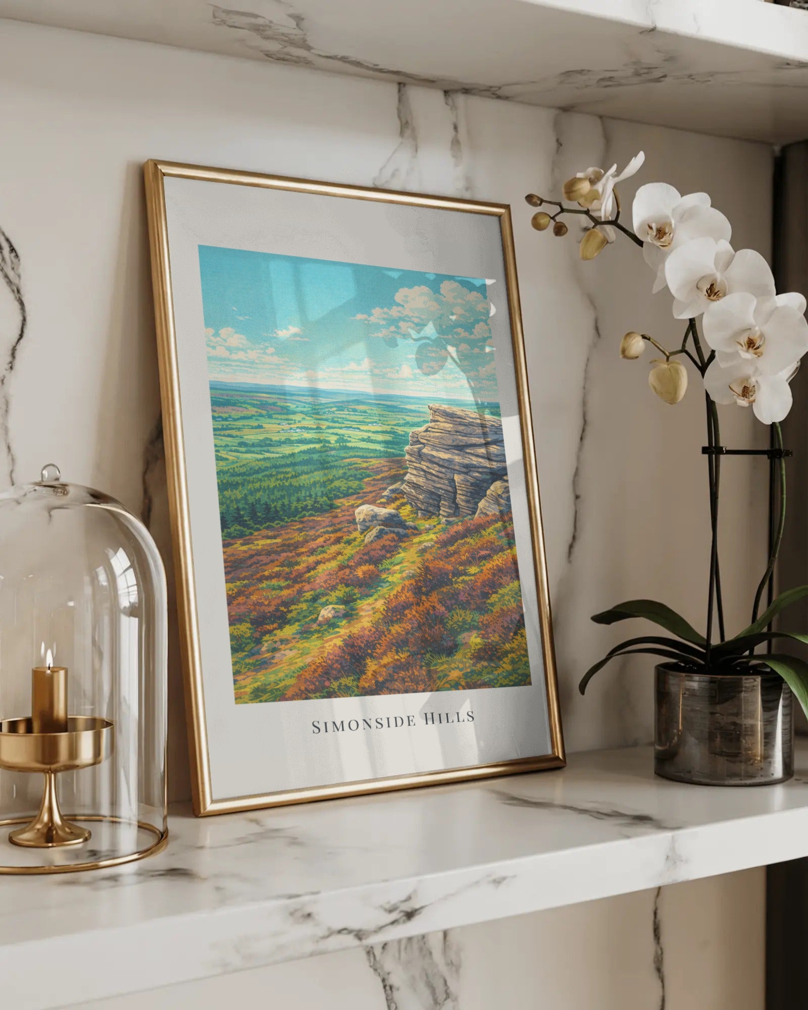 Simonside Hills Art Print, framed wall art (view 5)