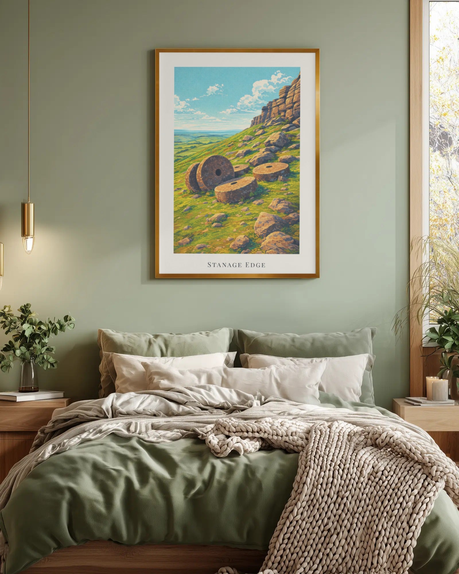Stanage Edge Art Print, framed wall art (view 4)