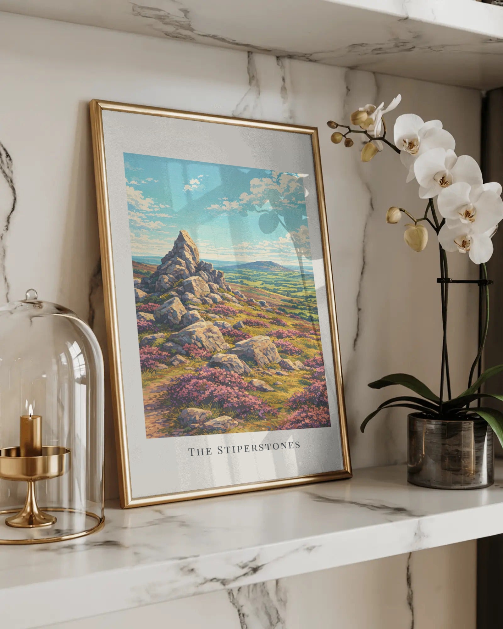 The Stiperstones Art Print, framed wall art (view 5)