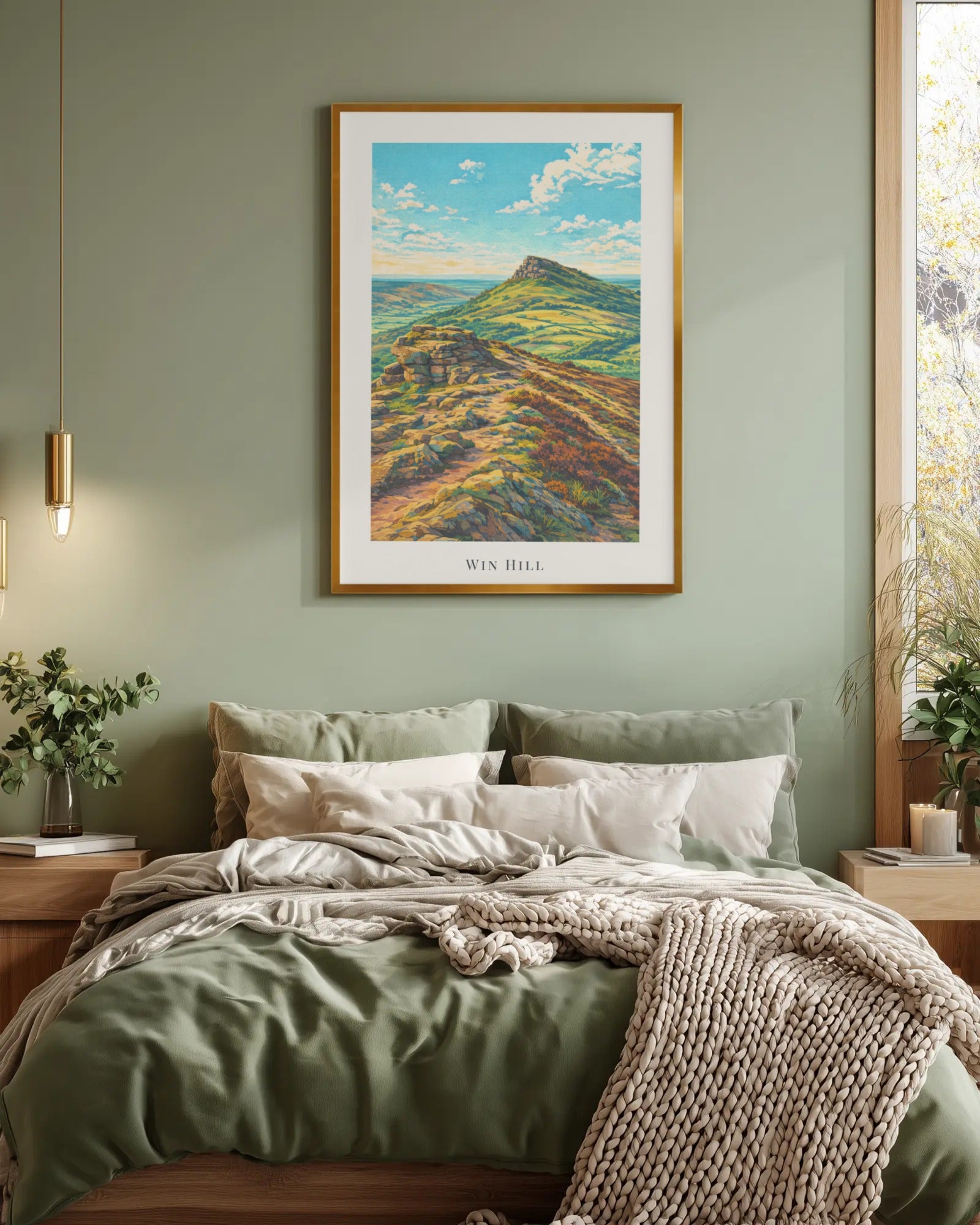 Win Hill Art Print, framed wall art (view 4)