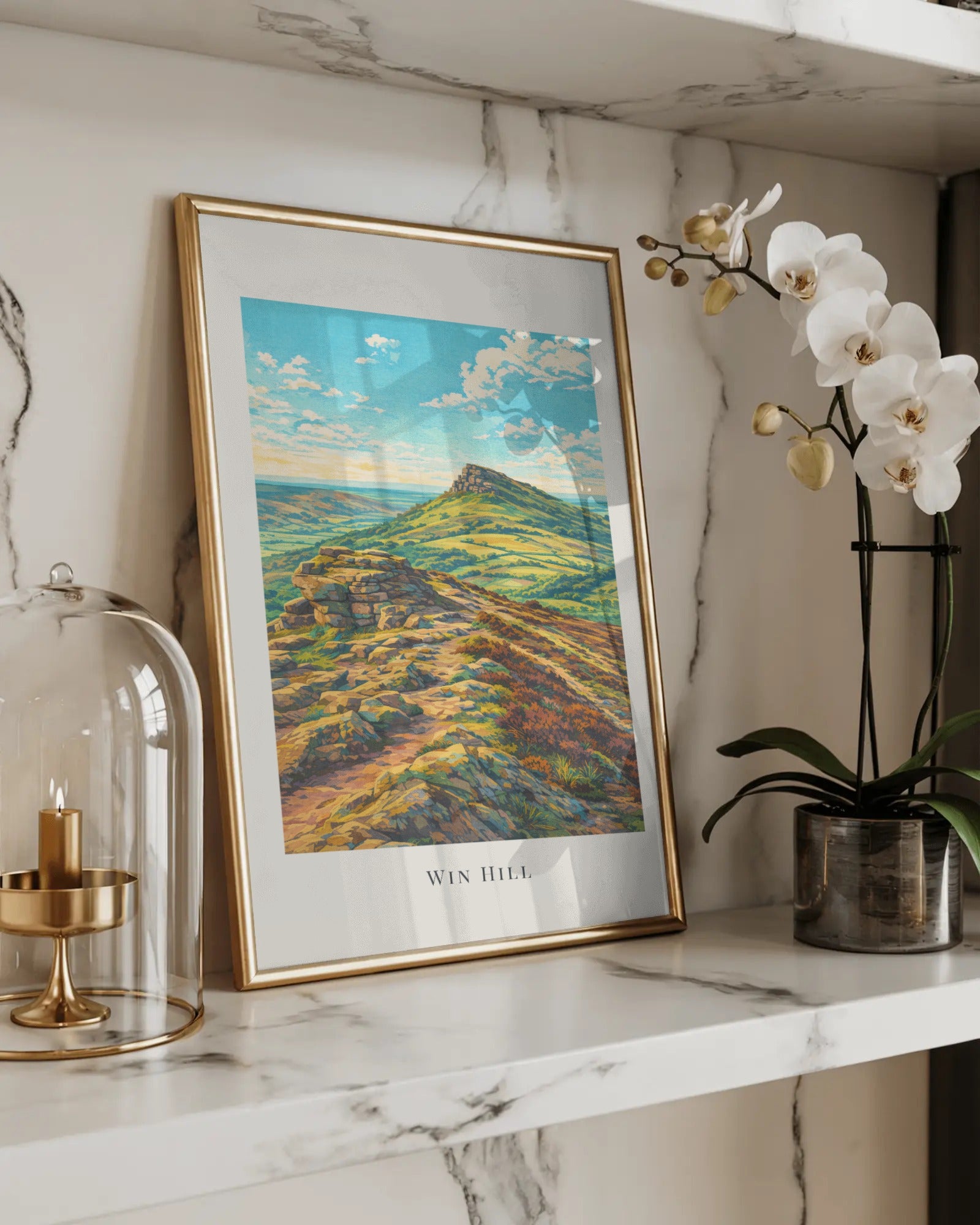 Win Hill Art Print, framed wall art (view 5)
