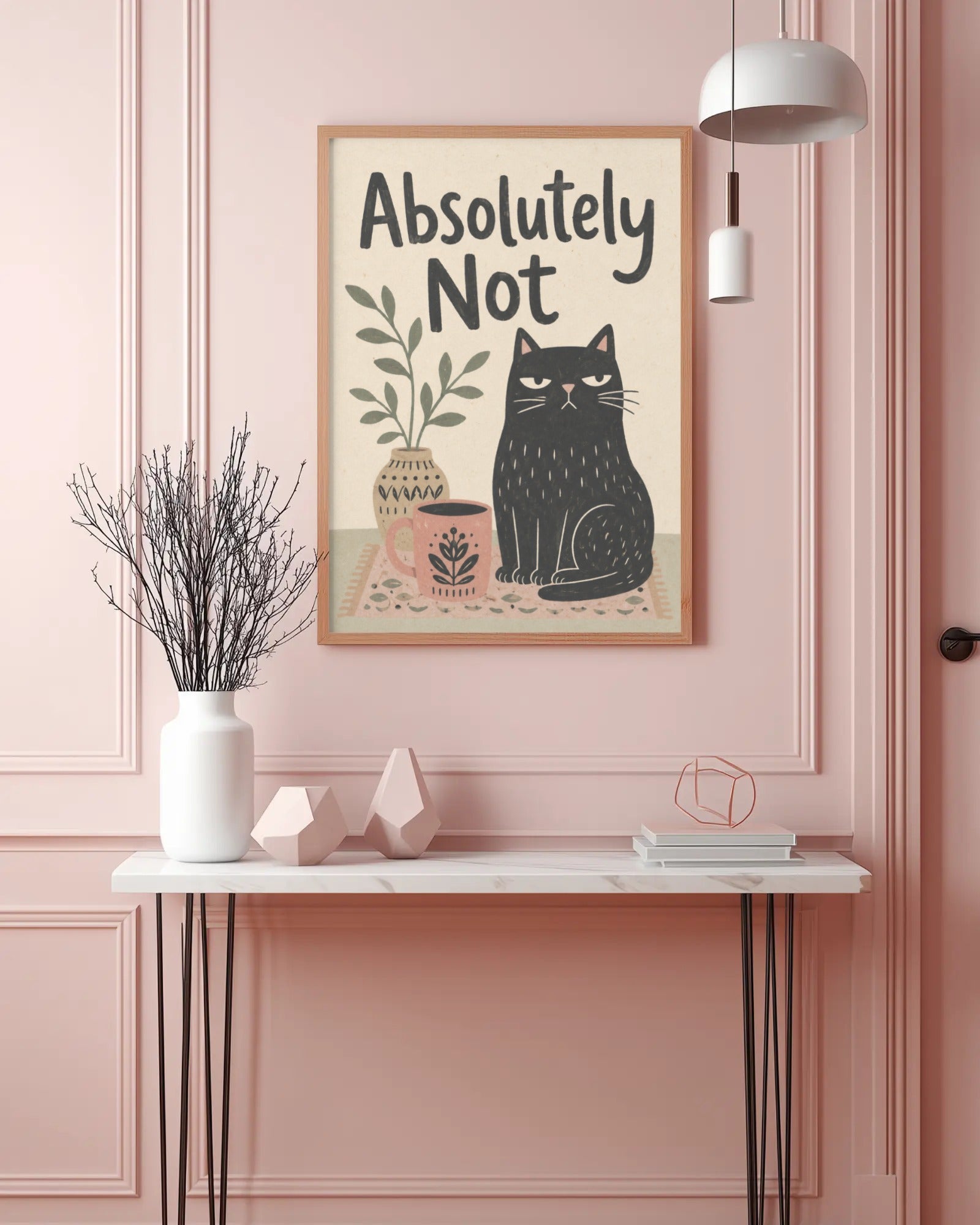 Absolutely Not Cat Art Print, framed wall art (view 3)