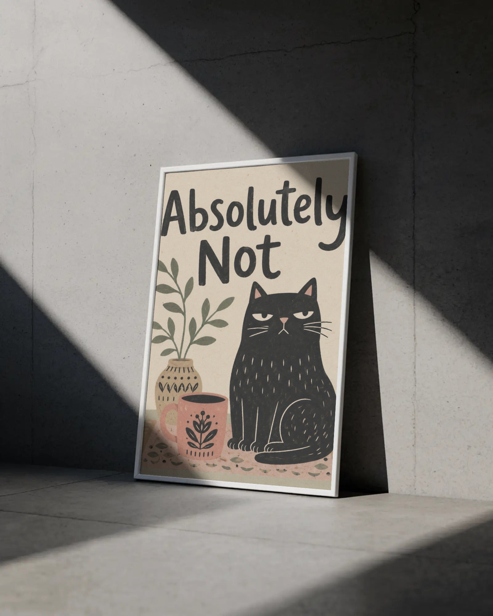 Absolutely Not Cat Art Print, framed wall art (view 4)
