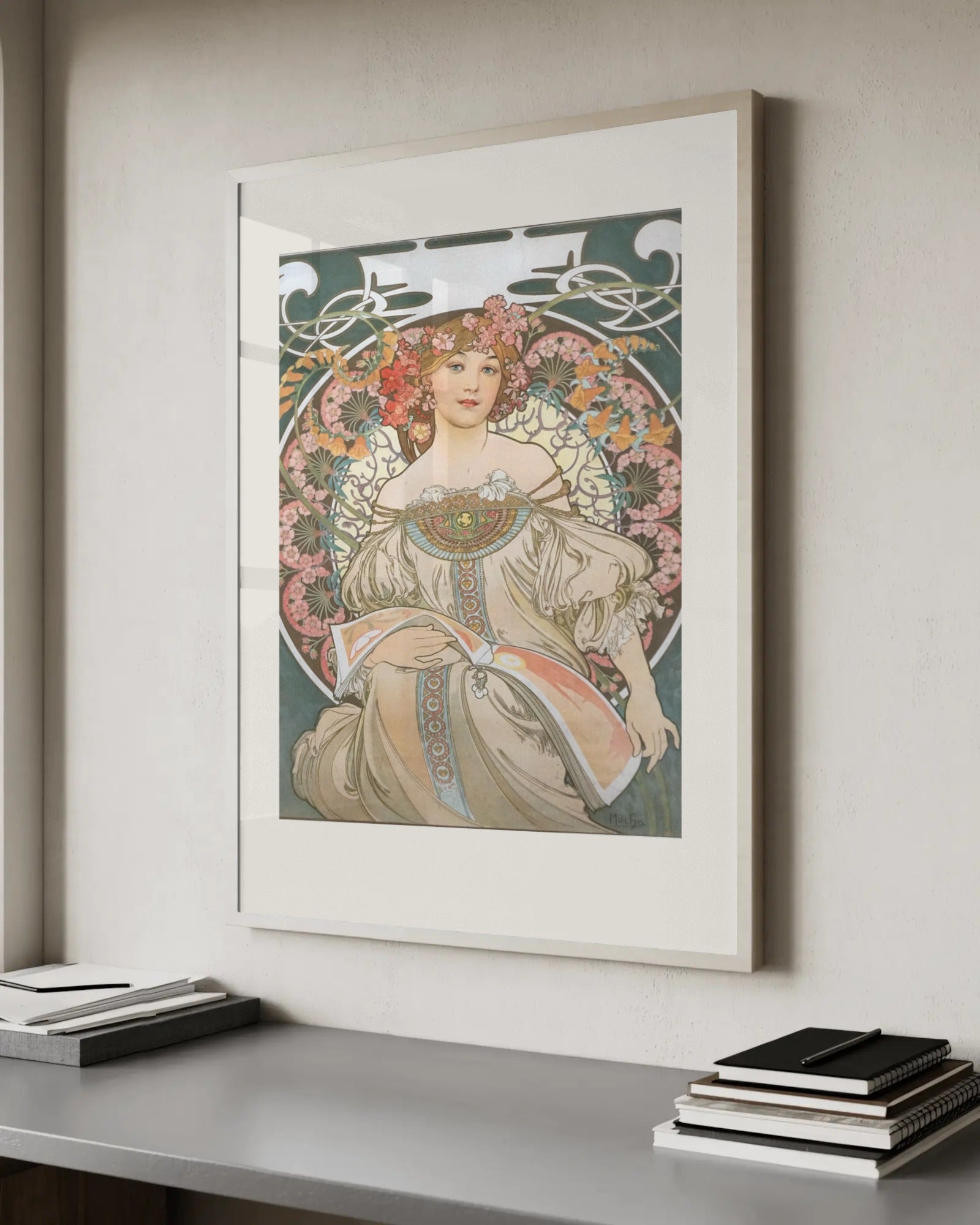 Reverie (Rêverie) Art Print by Alphonse Mucha