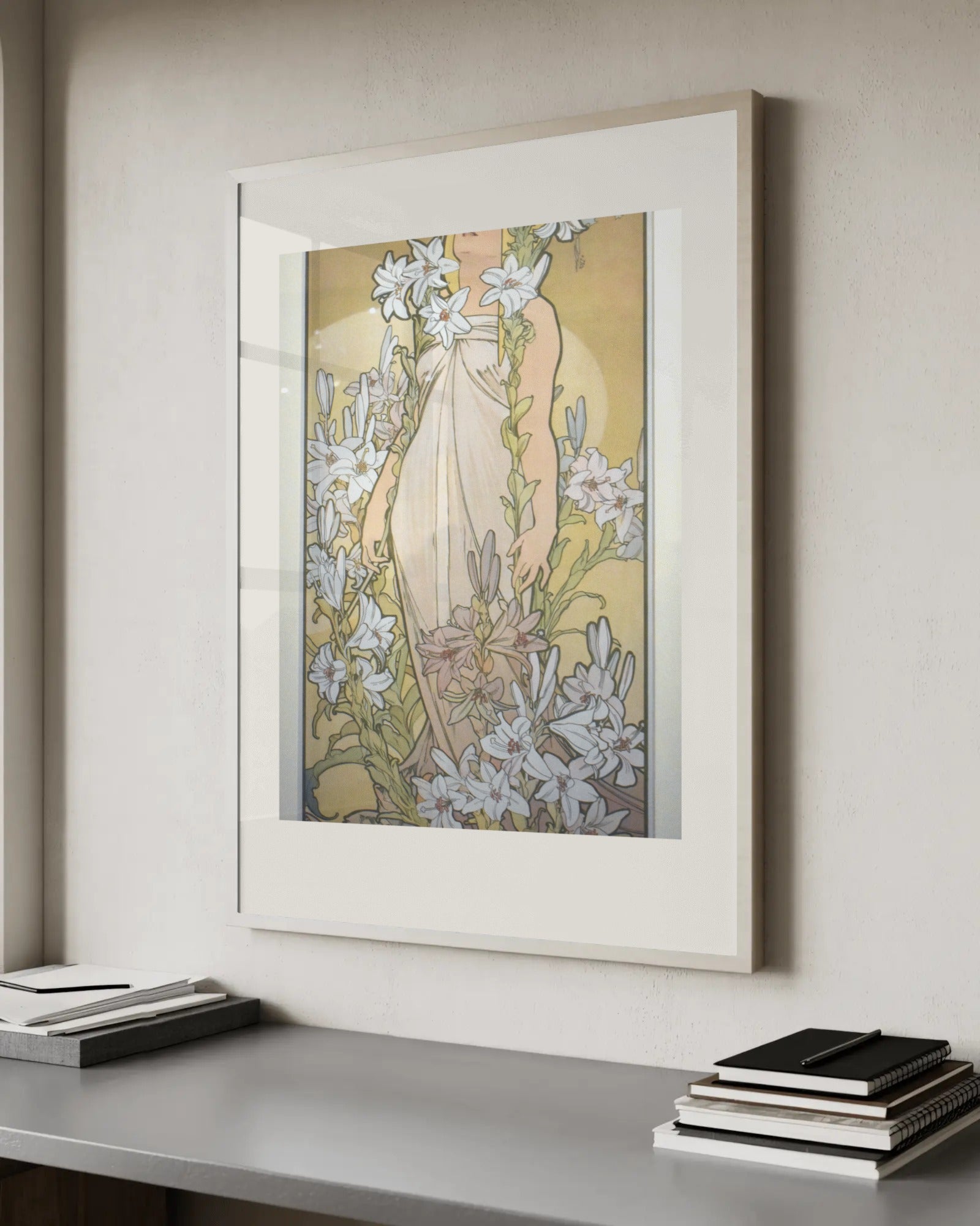 The Flowers: Lily Art Print by Alphonse Mucha