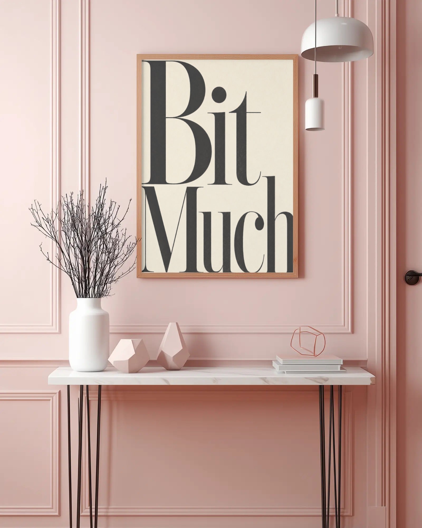 Bit Much Typography Art Print, framed wall art (view 3)