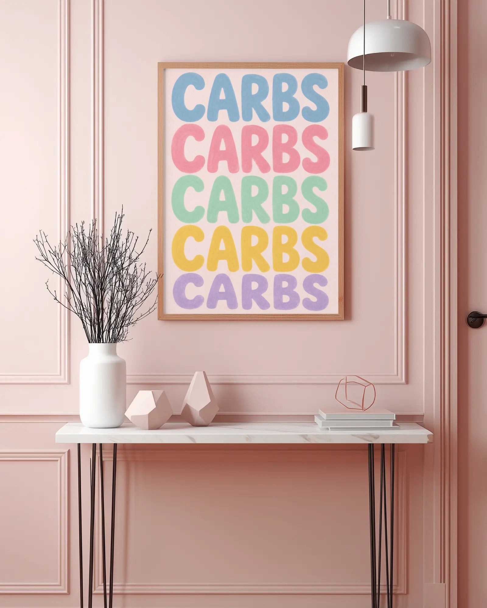 Carbs Typography Art Print, framed wall art (view 3)
