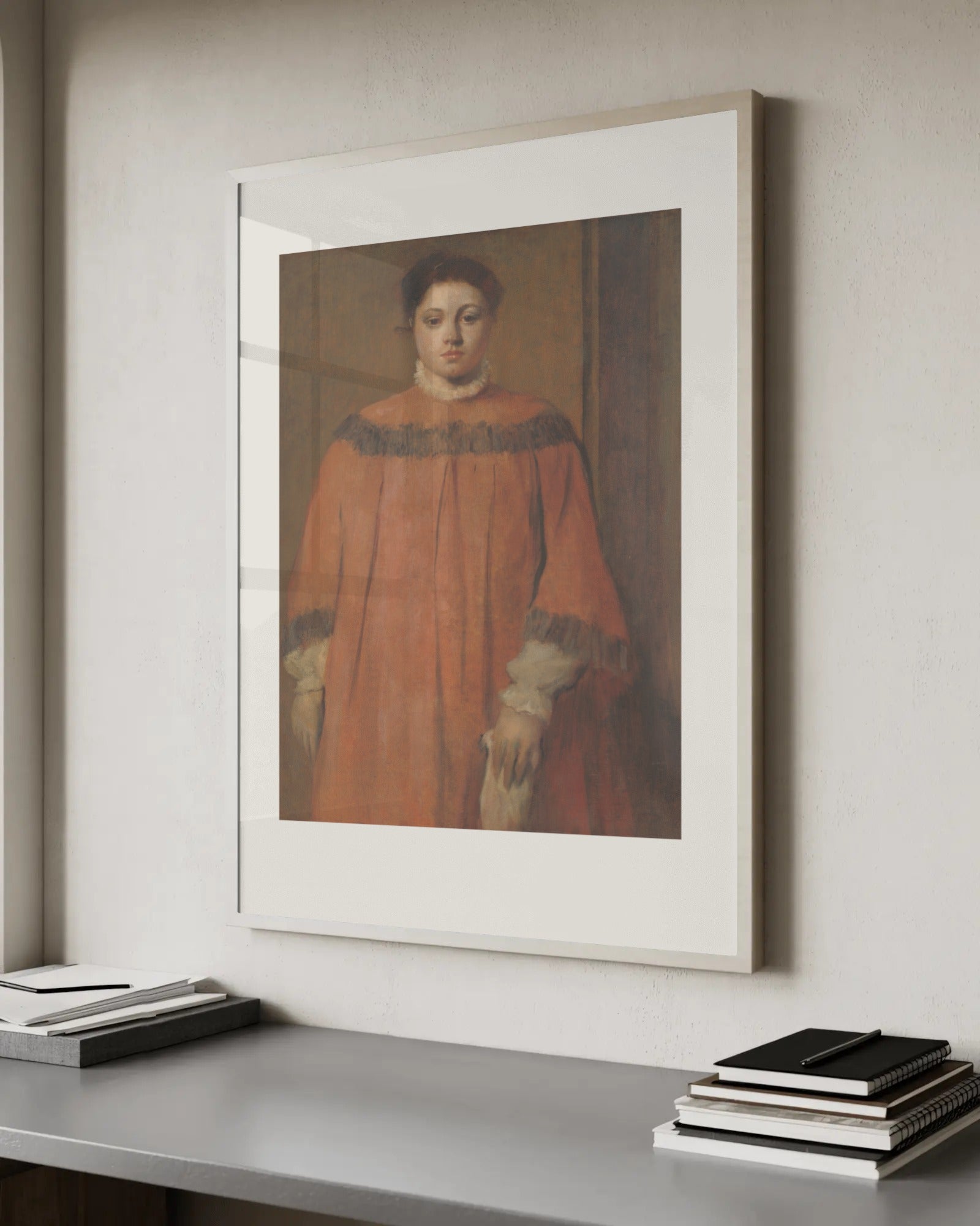Girl in Red Art Print by Edgar Degas