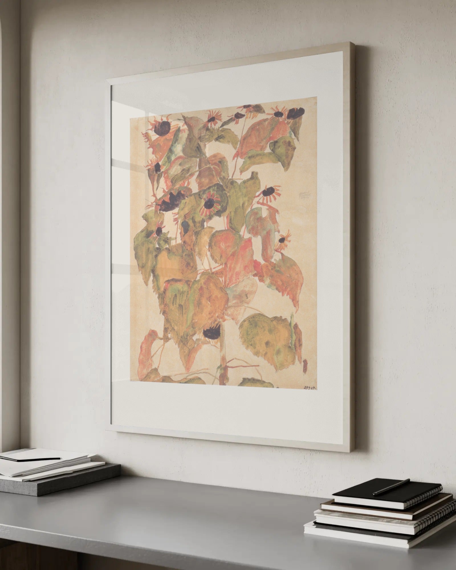 Sunflowers (Schiele) Art Print by Egon Schiele