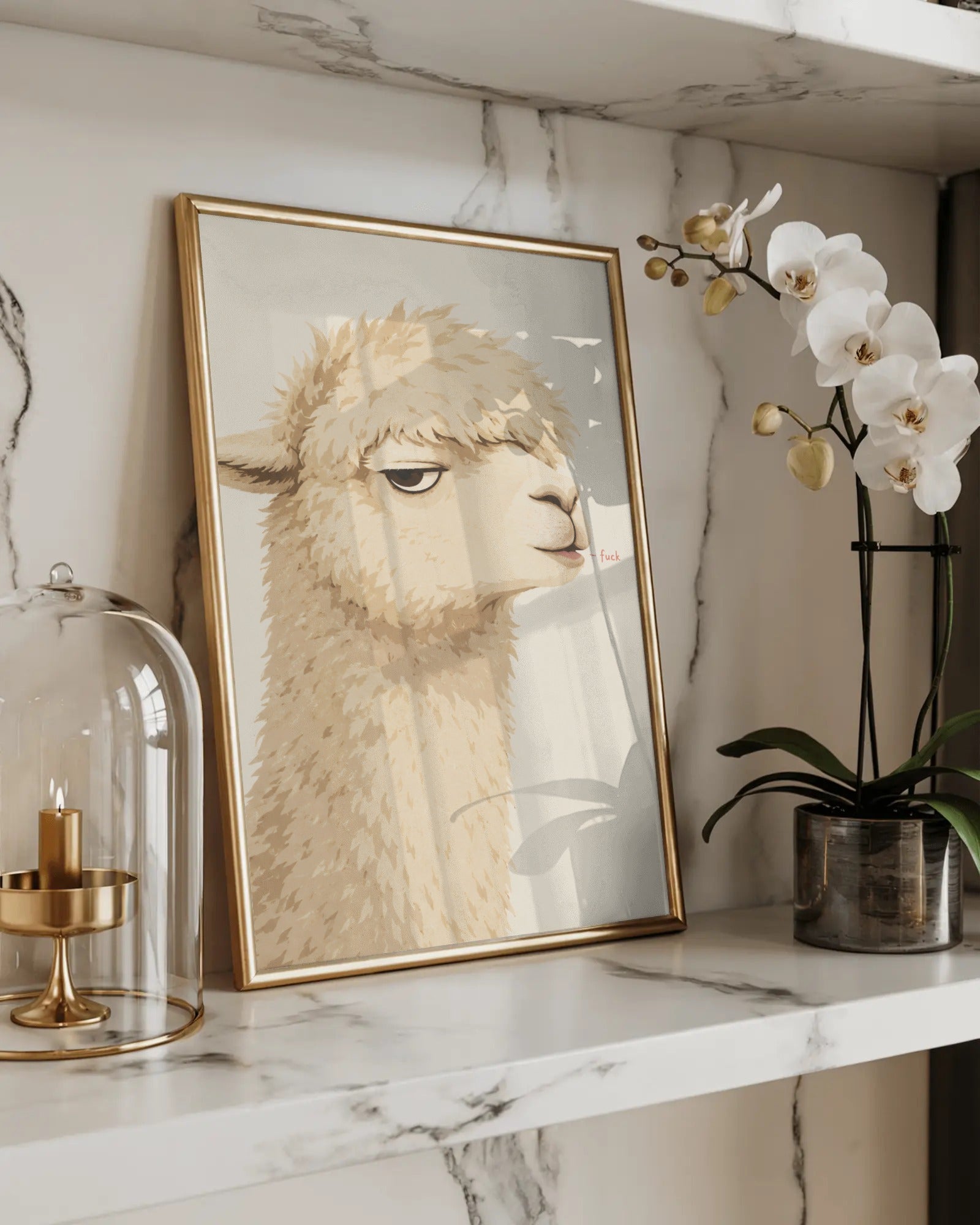 F*ck Alpaca Art Print, framed wall art (view 2)