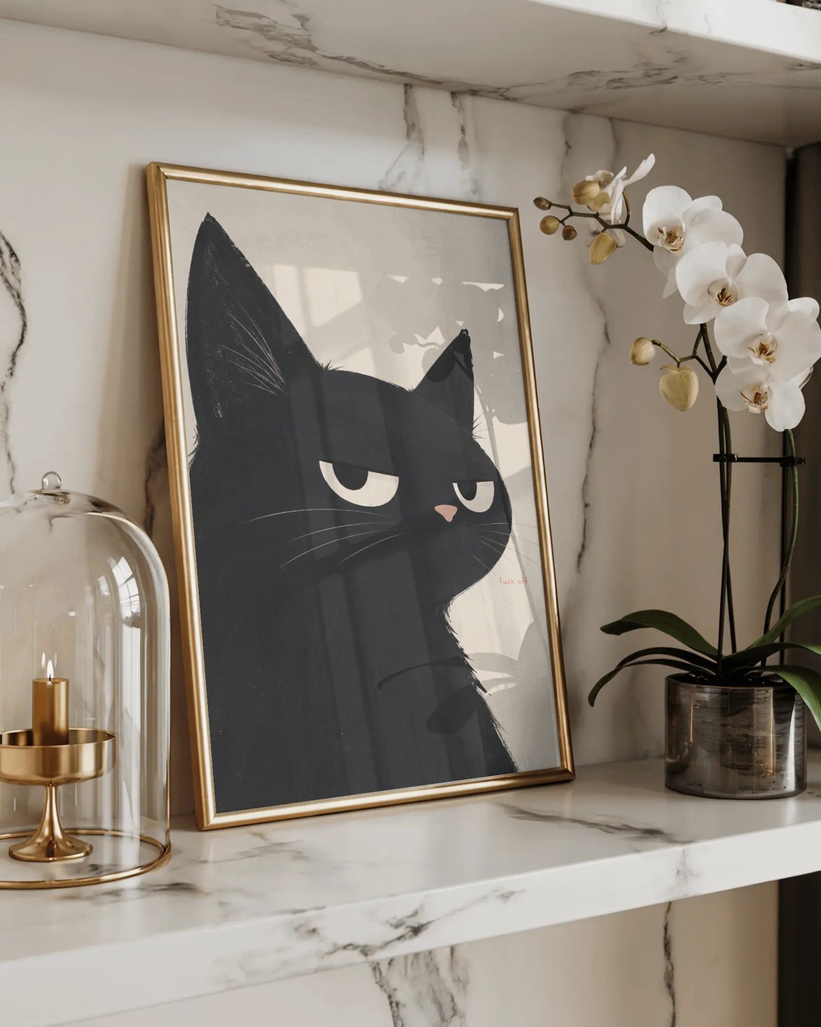 F*ck Off Cat Art Print, framed wall art (view 2)