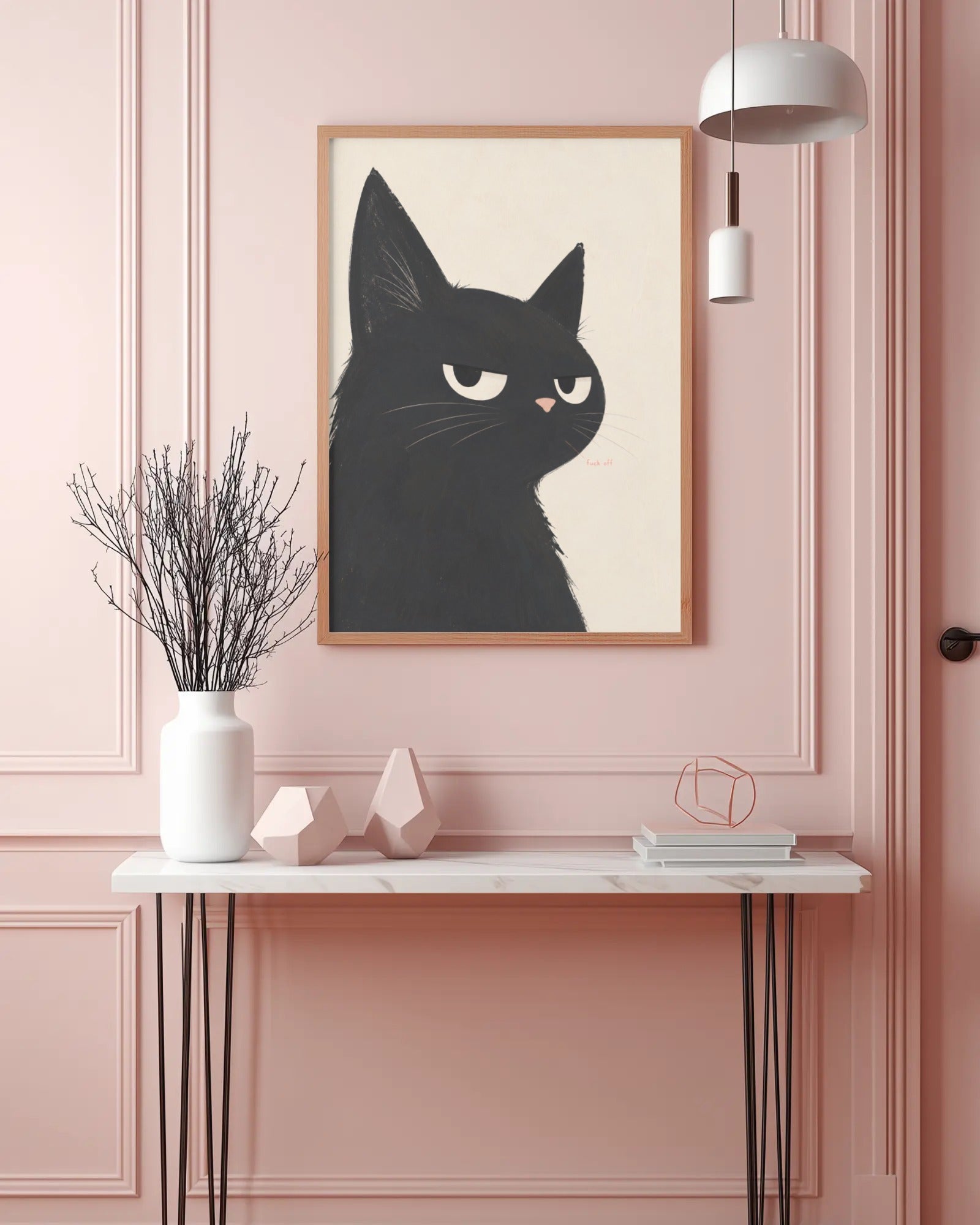 F*ck Off Cat Art Print, framed wall art (view 3)