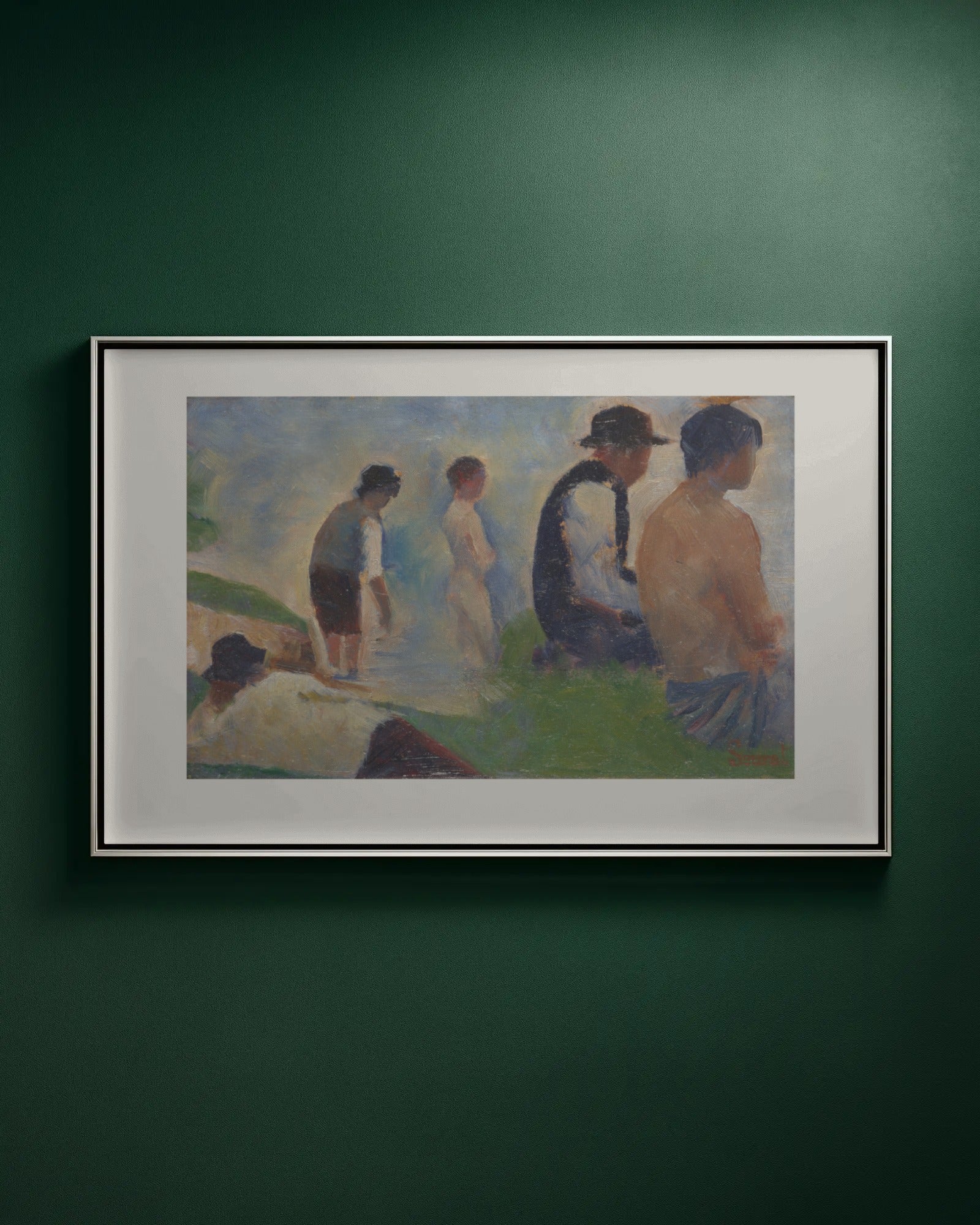 Bathers at Asnières Art Print by Georges Seurat