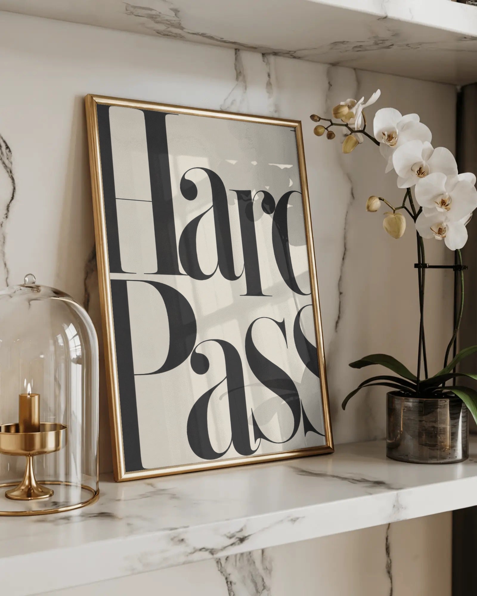 Hard Pass Typography Art Print, framed wall art (view 2)