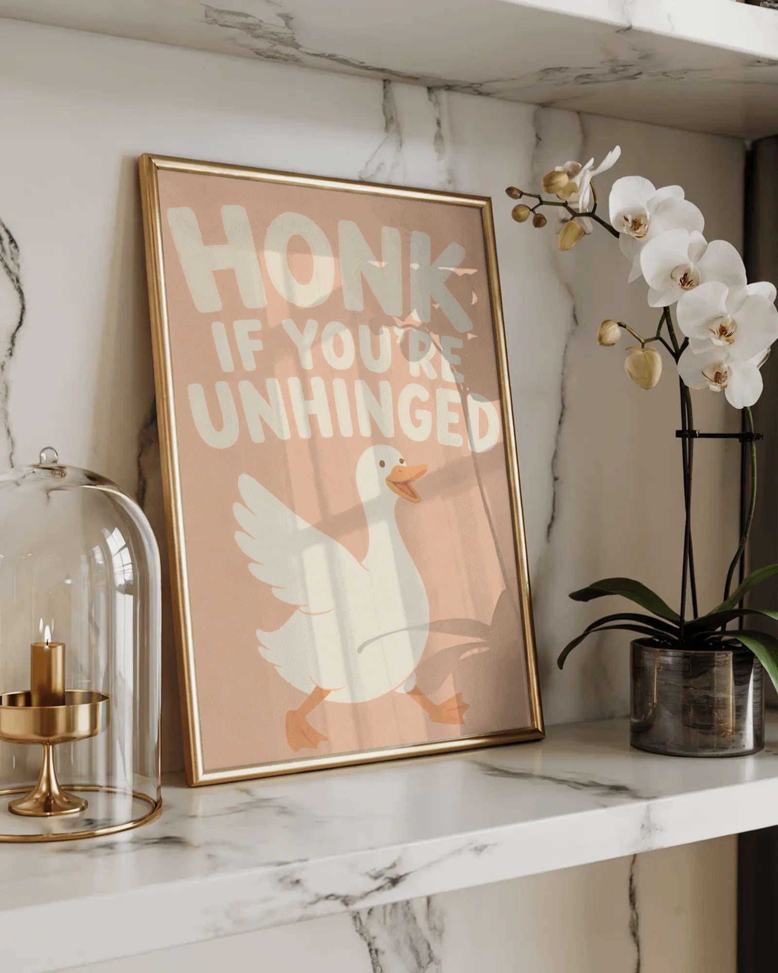 Honk If You're Unhinged Duck Art Print, framed wall art (view 2)