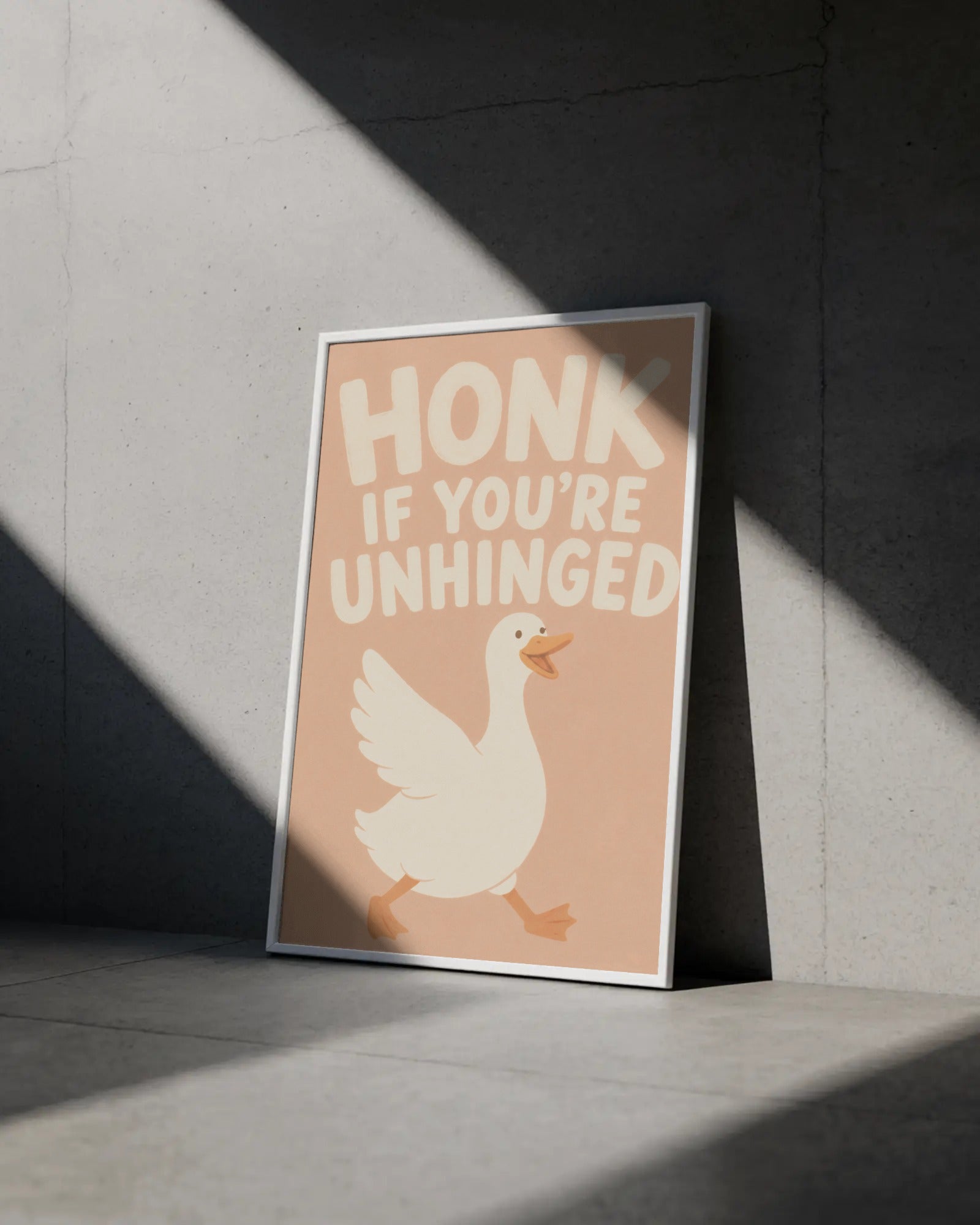 Honk If You're Unhinged Duck Art Print, framed wall art (view 4)