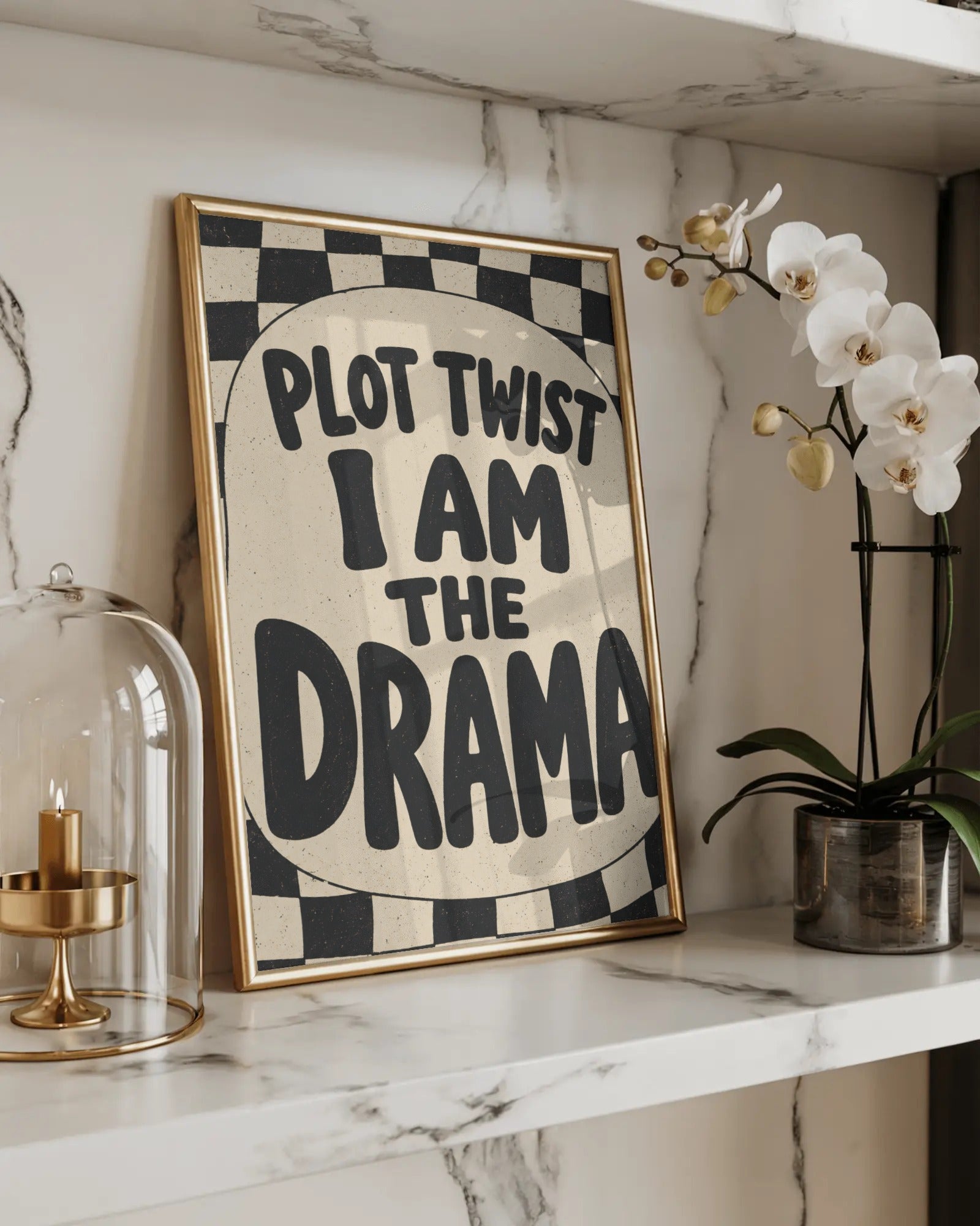 Plot Twist I Am the Drama Art Print, framed wall art (view 2)