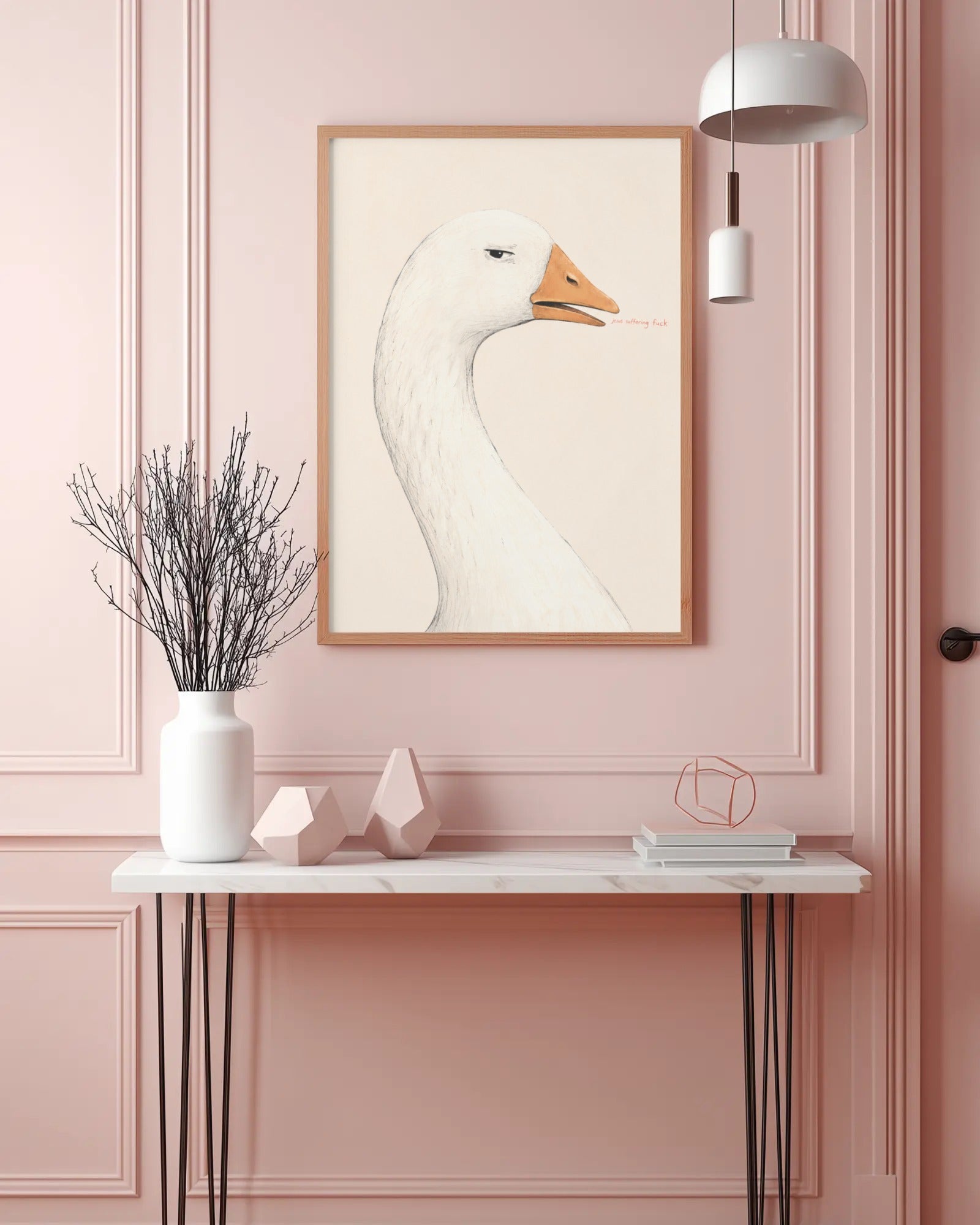 Jesus Suffering F*ck Goose Art Print, framed wall art (view 3)