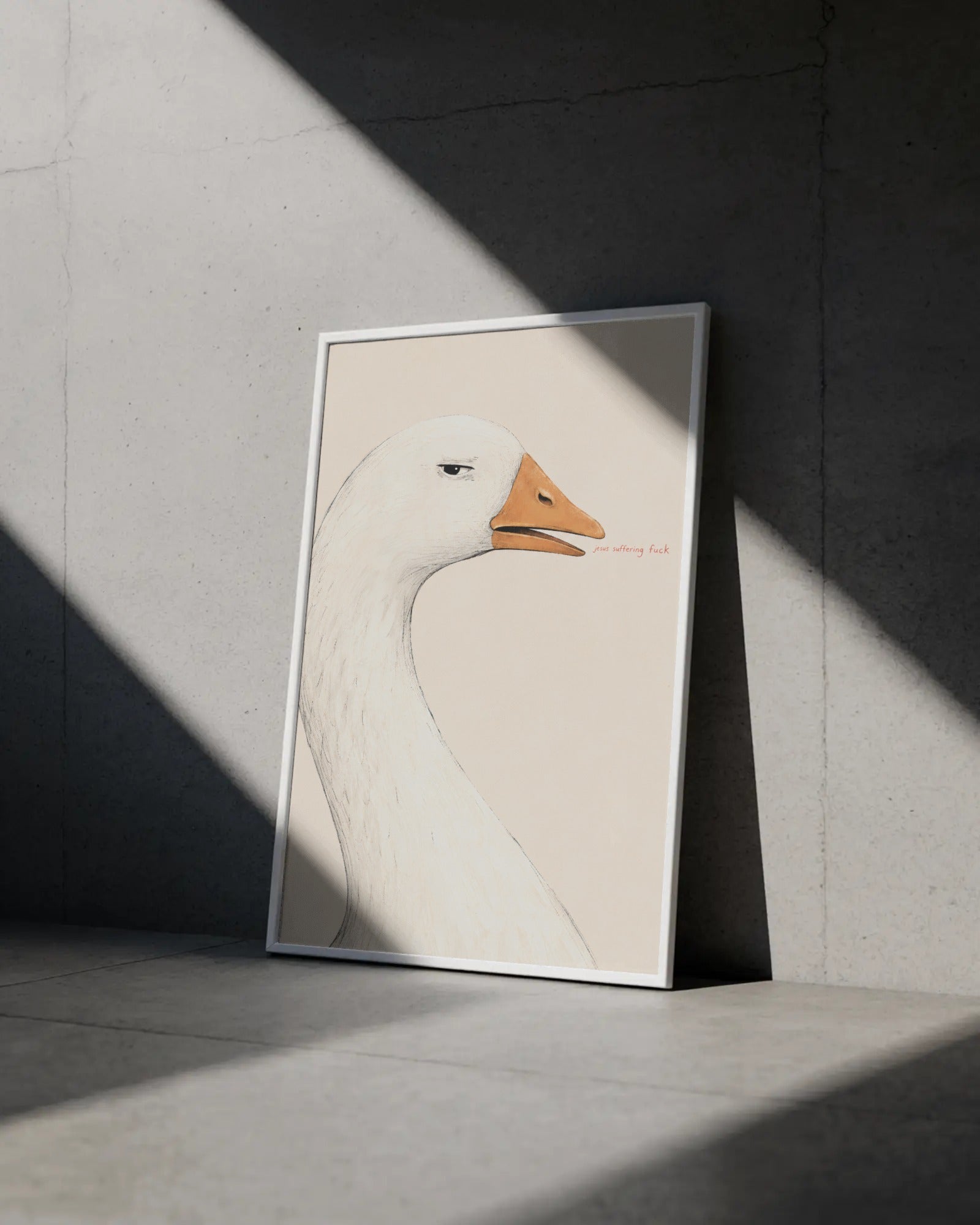 Jesus Suffering F*ck Goose Art Print, framed wall art (view 4)