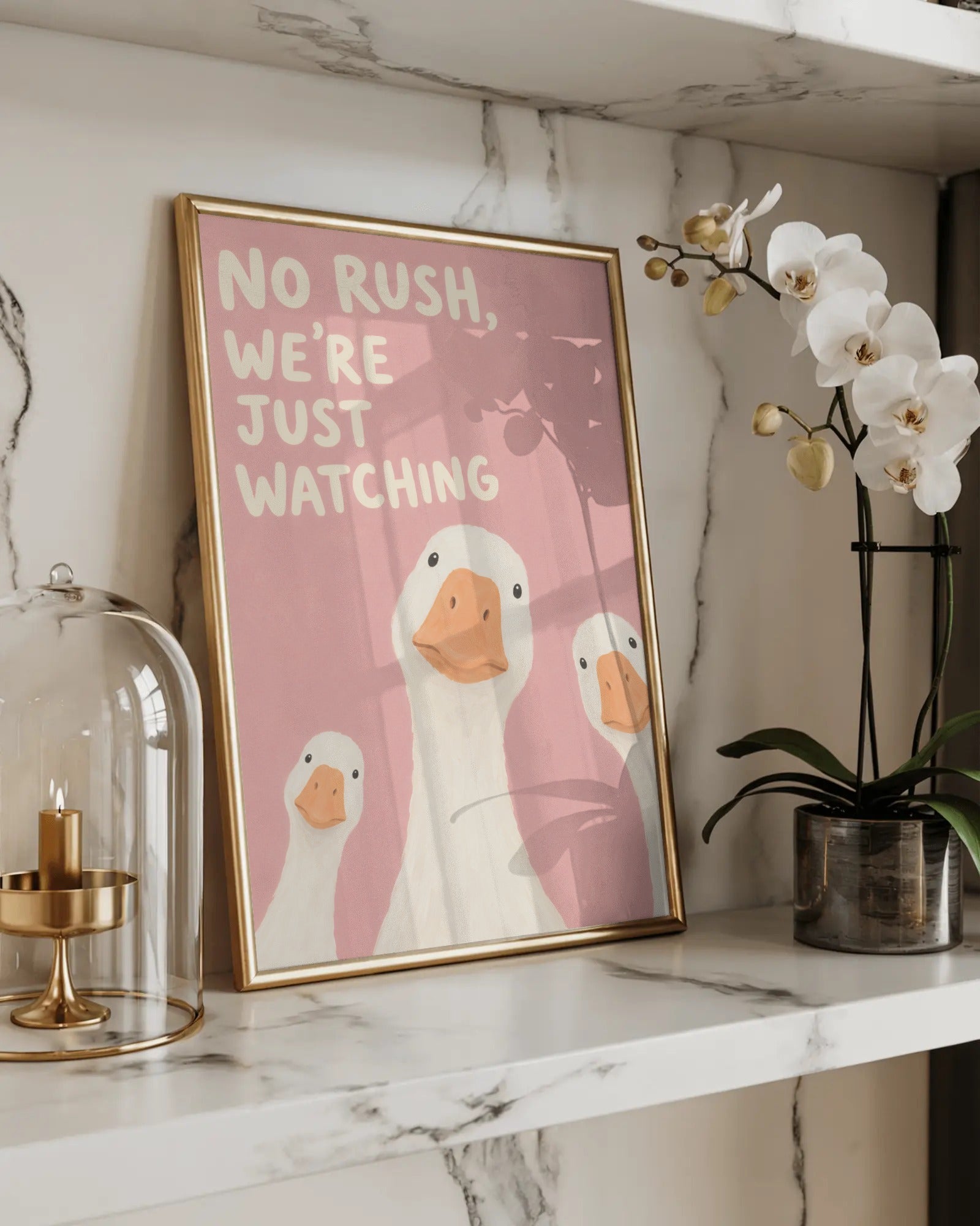 Just Watching Ducks Art Print, framed wall art (view 2)