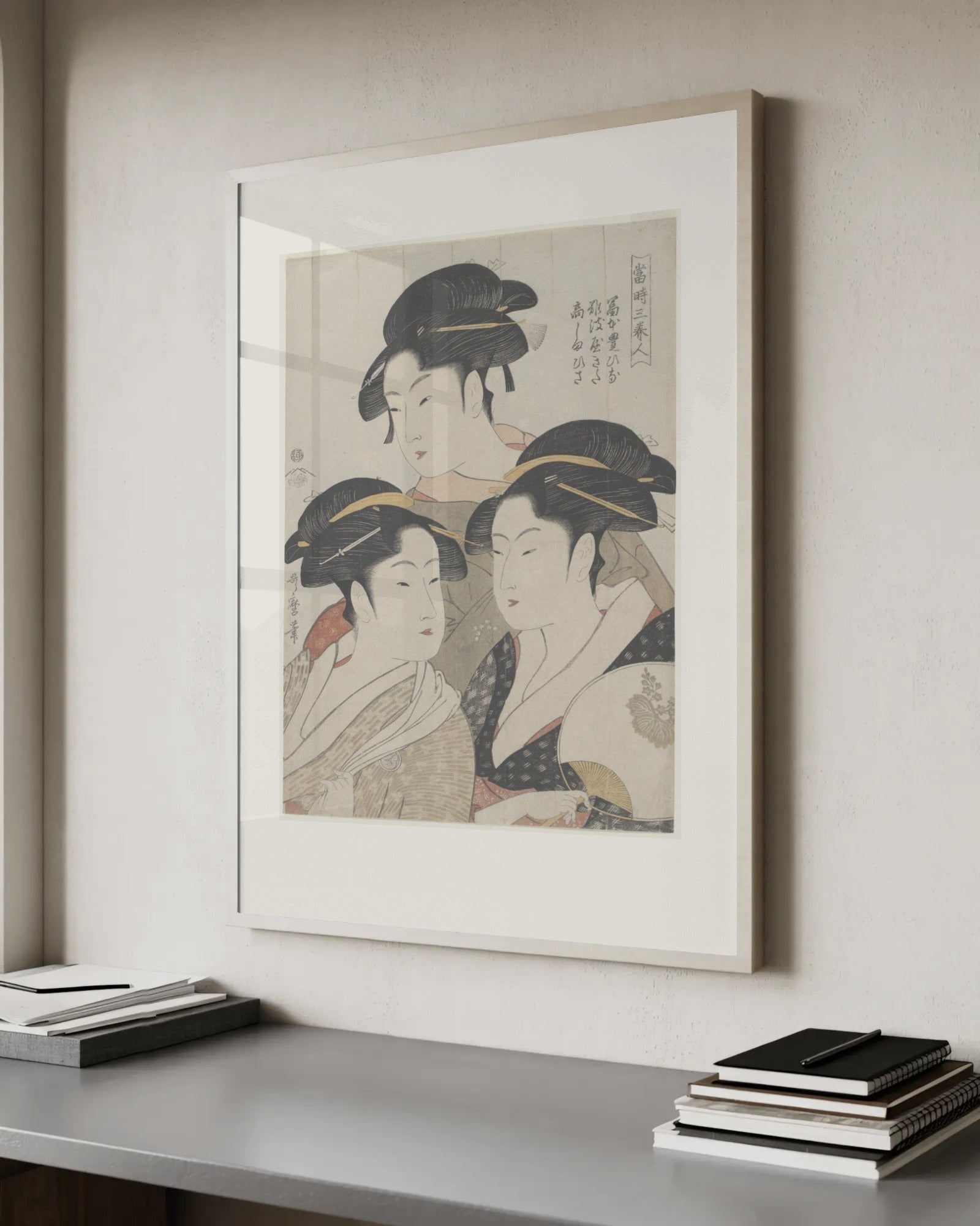 Three Beauties of the Present Day Art Print by Kitagawa Utamaro