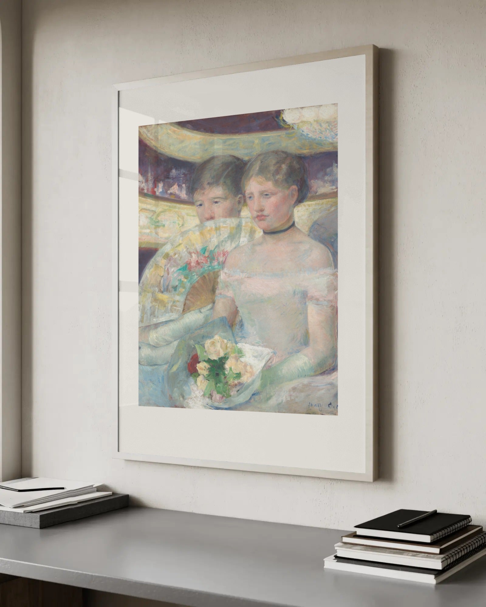 The Loge Art Print by Mary Cassatt