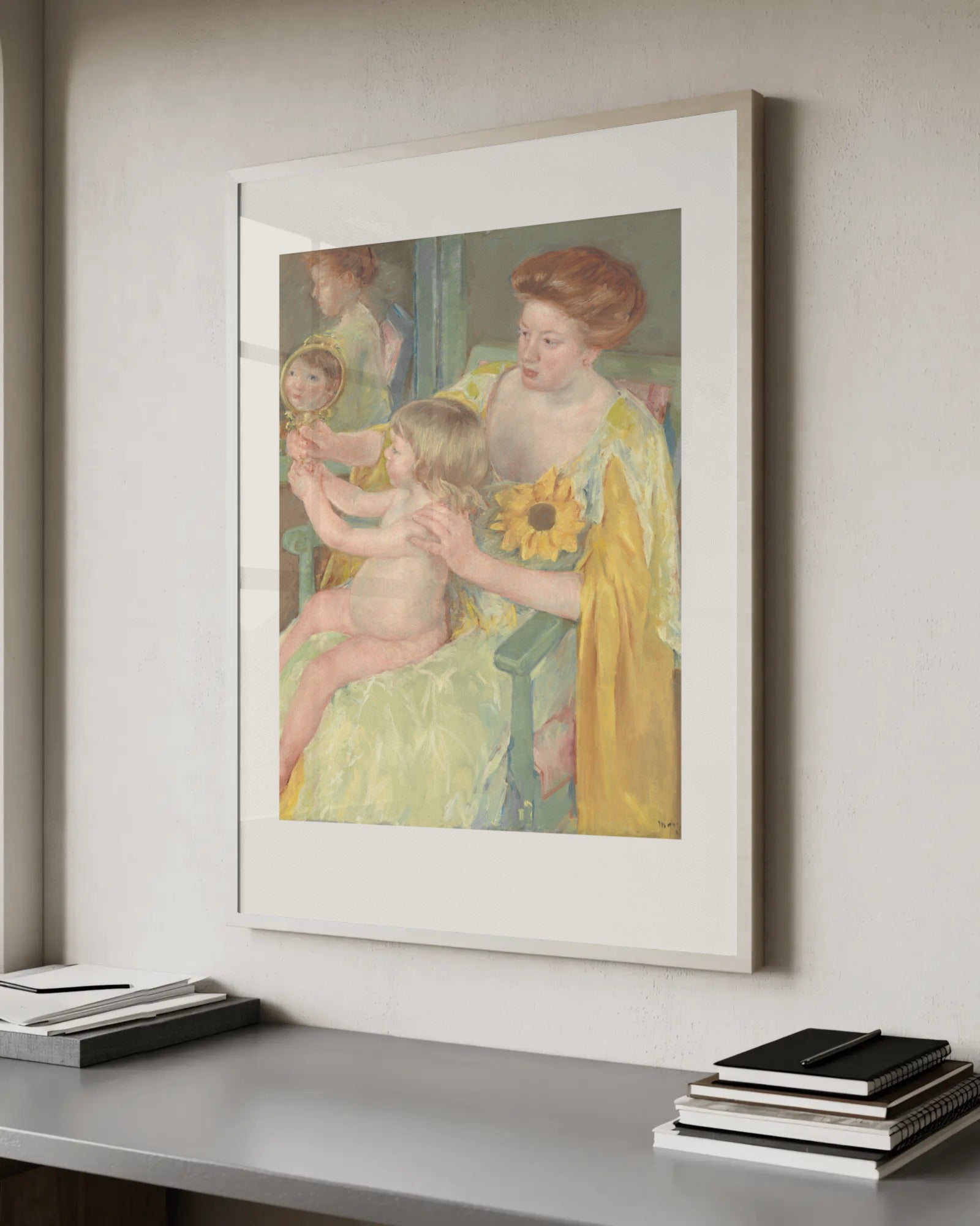 Woman with a Sunflower Art Print by Mary Cassatt