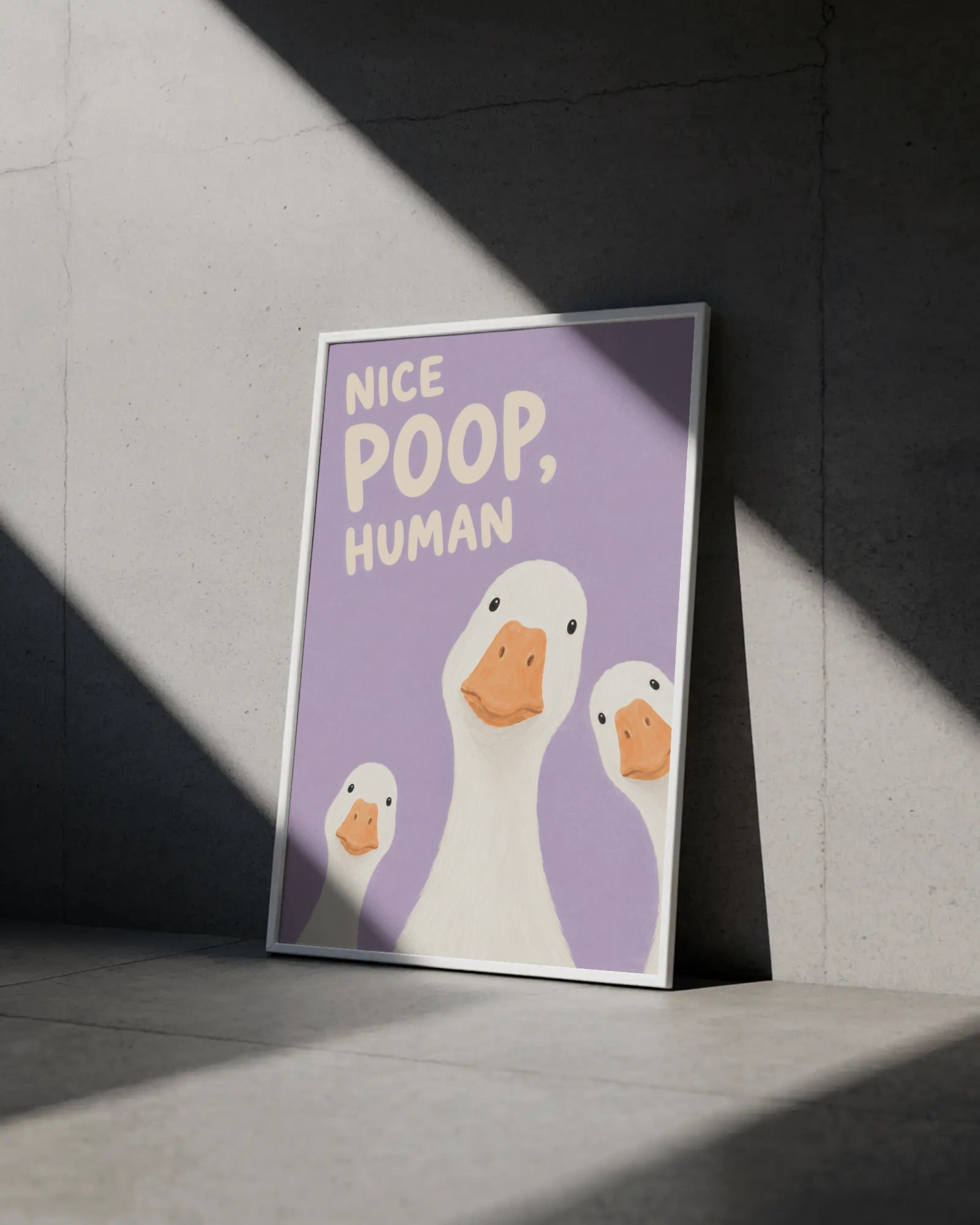 Nice Poop Human Duck Art Print, framed wall art (view 4)