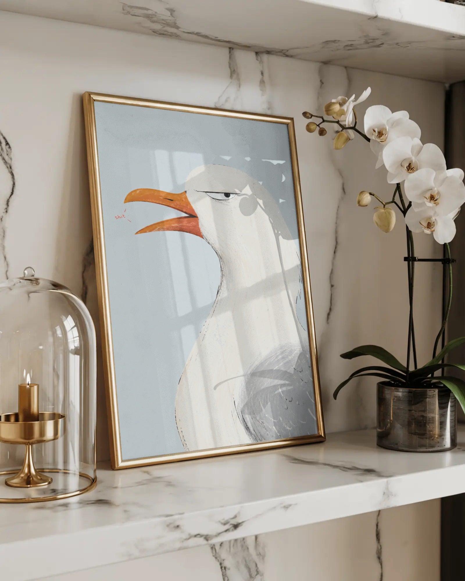 Sh*t Seagull Art Print, framed wall art (view 2)
