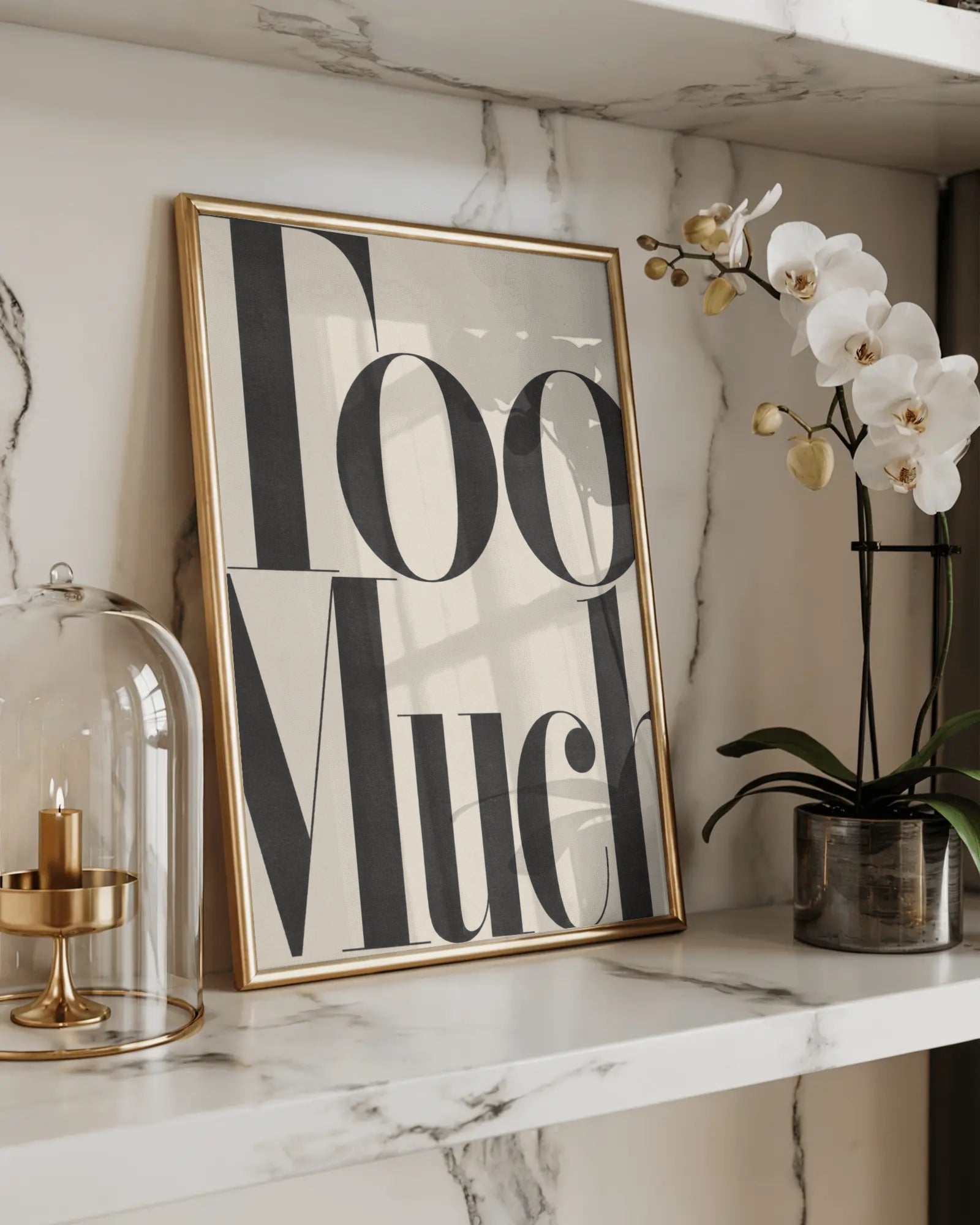 Too Much Typography Art Print, framed wall art (view 2)