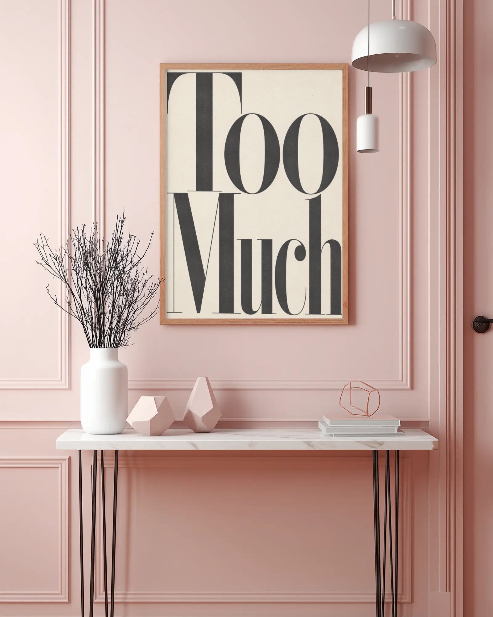 Too Much Typography Art Print, framed wall art (view 3)
