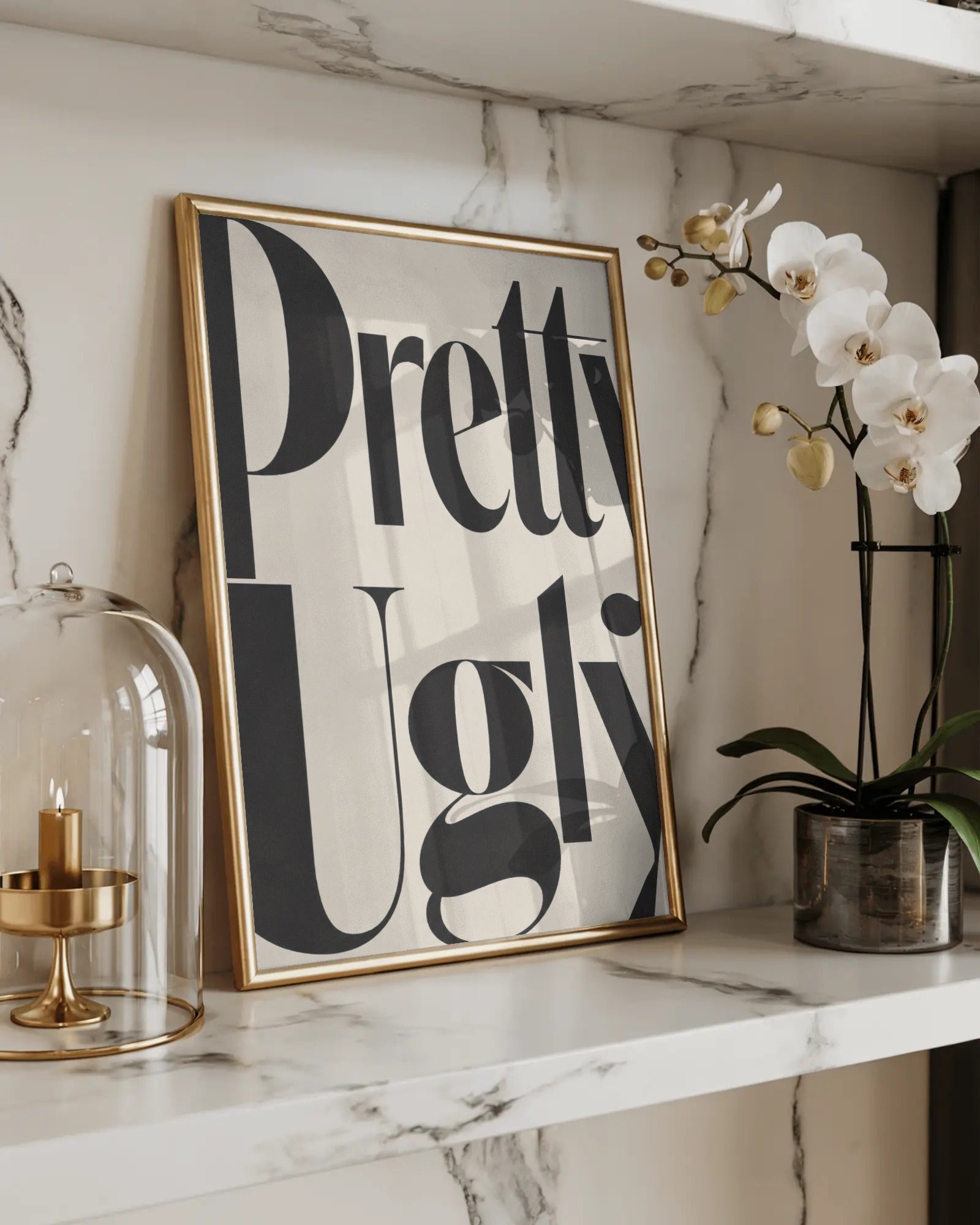 Pretty Ugly Typography Art Print, framed wall art (view 2)