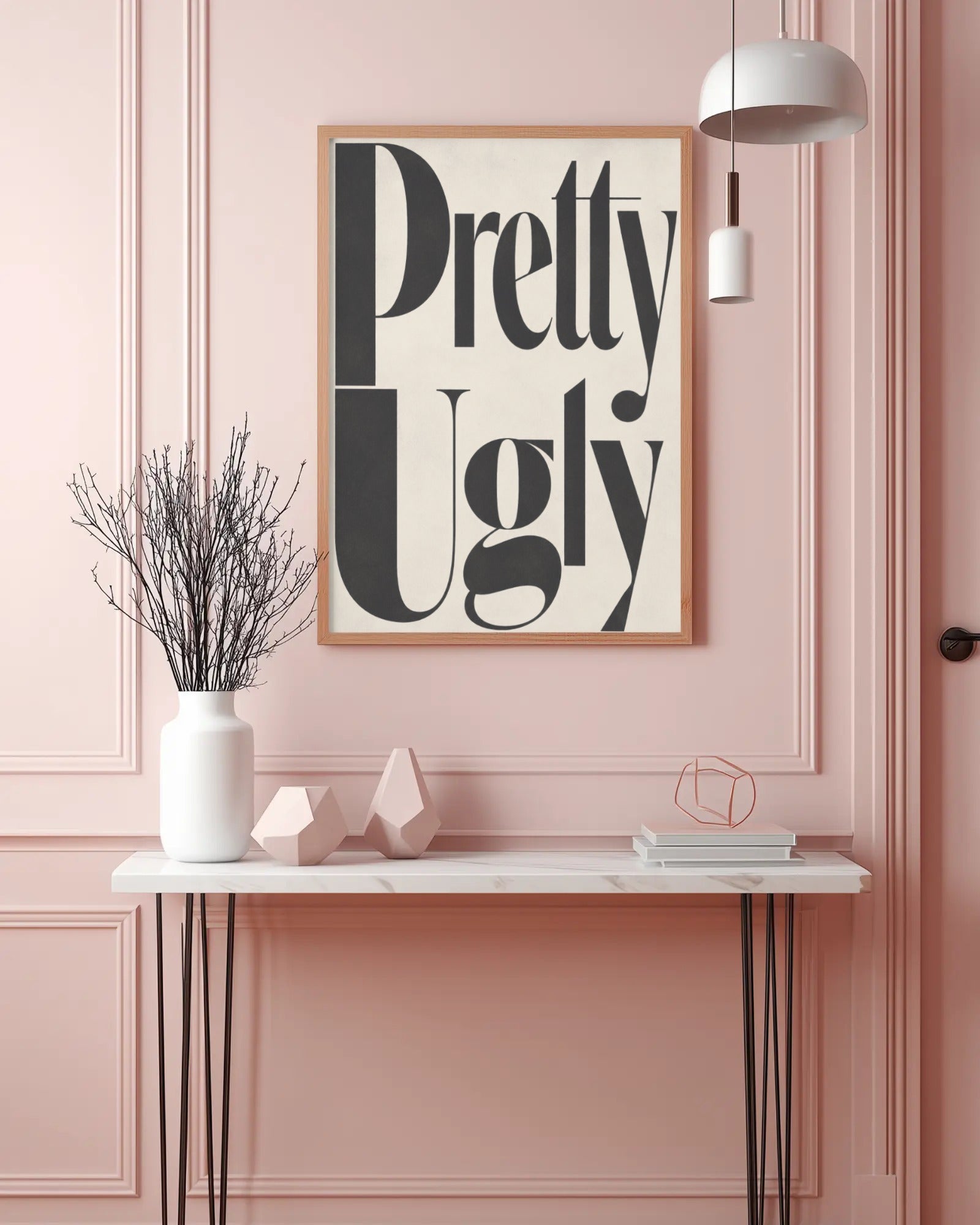 Pretty Ugly Typography Art Print, framed wall art (view 3)