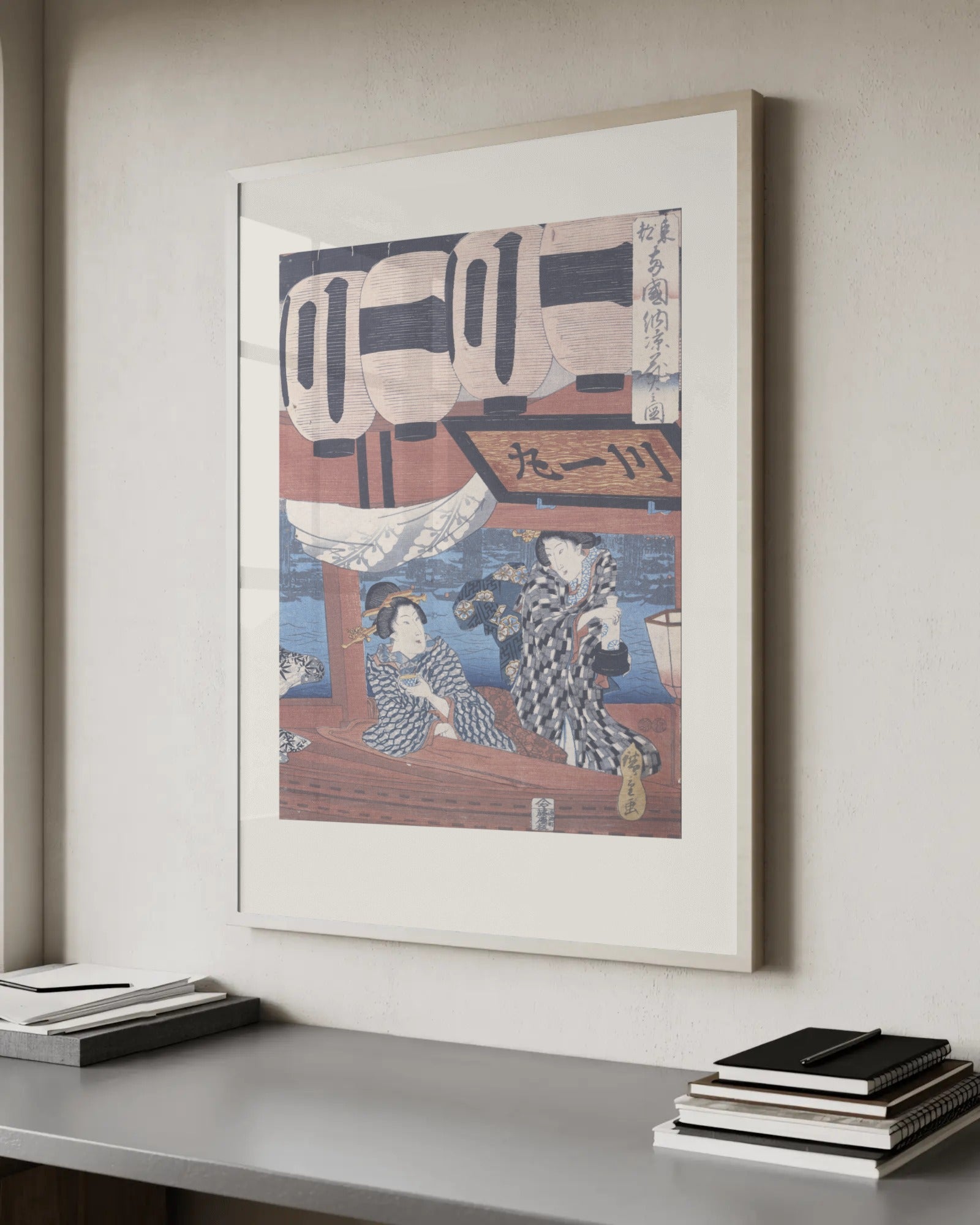 Fireworks by Ryōgoku Bridge Art Print by Utagawa Hiroshige