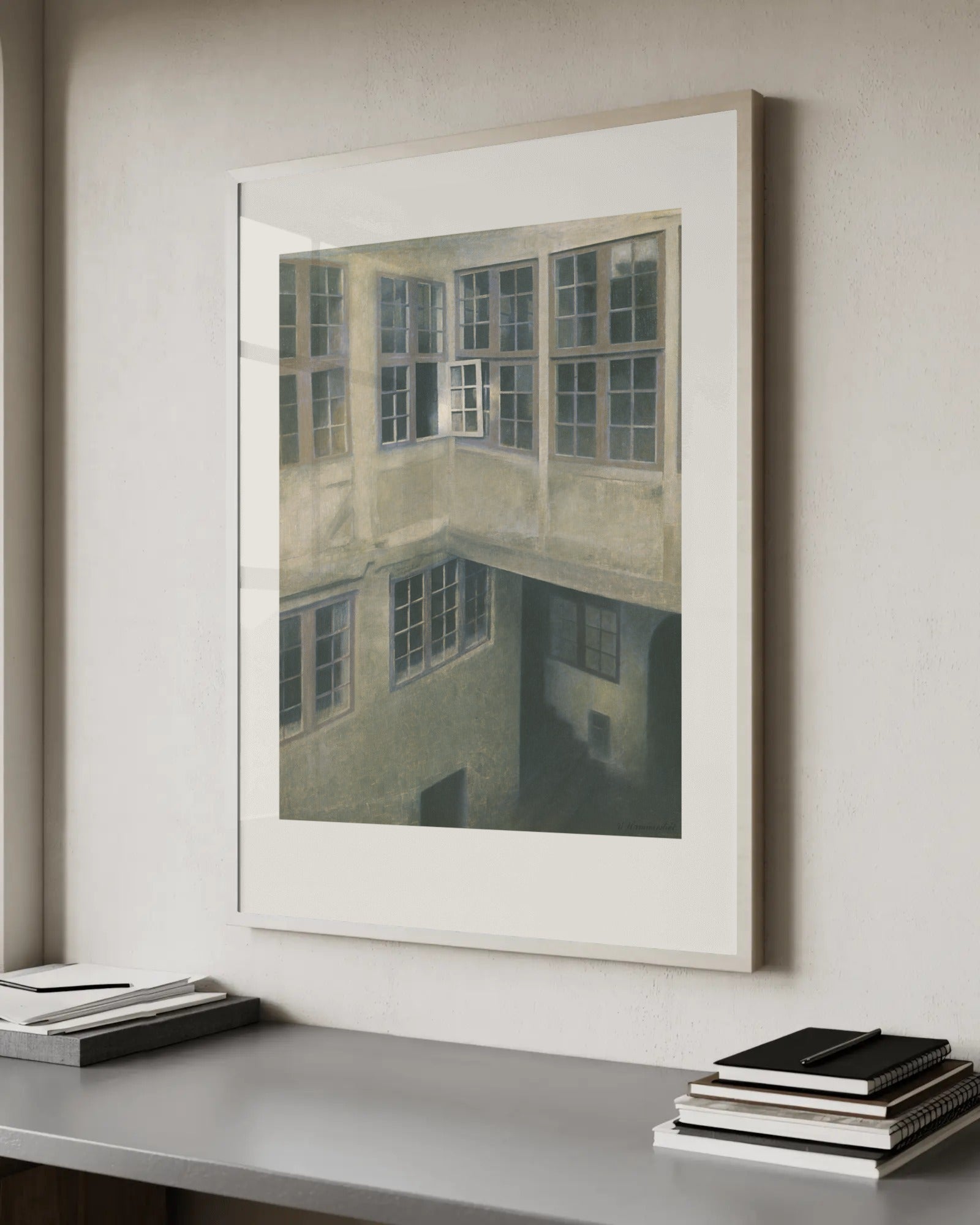 Interior of Courtyard, Strandgade 30 Art Print by Vilhelm Hammershoi