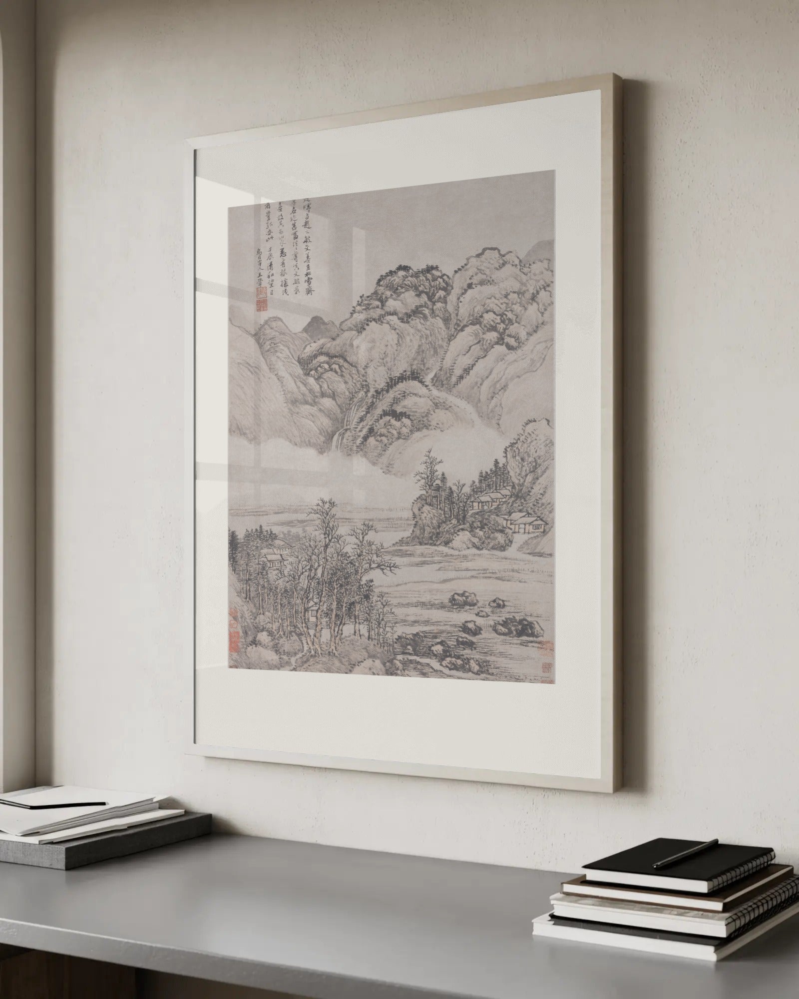 Landscape after Hu Yanhui in Light Colour Art Print by Wang Hui